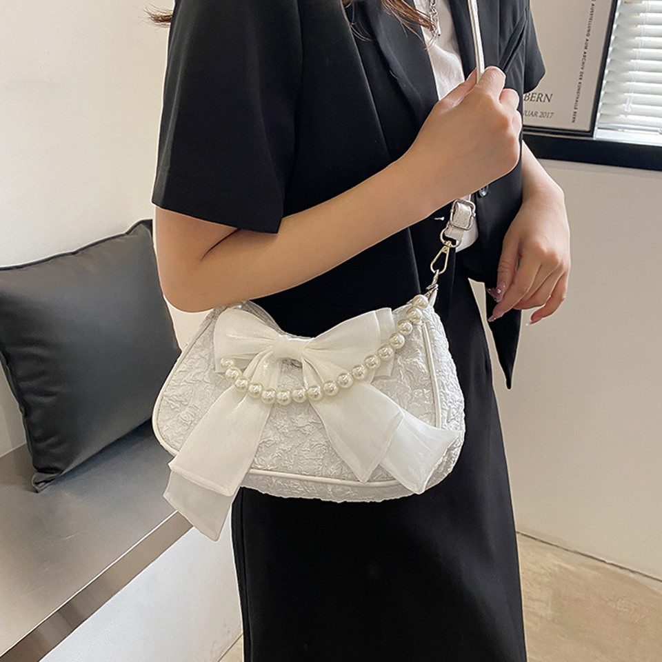 Coonoor Schultertasche Modische Perlen-Schultertasche, Vintage-Schleifen-Ha günstig online kaufen