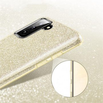 CoolGadget Handyhülle Glitzer Glamour Hülle für Samsung Galaxy S21 FE 6,4 Zoll, Slim Case Glossy Effect Cover Schutzhülle für Samsung S21 FE 5G Hülle