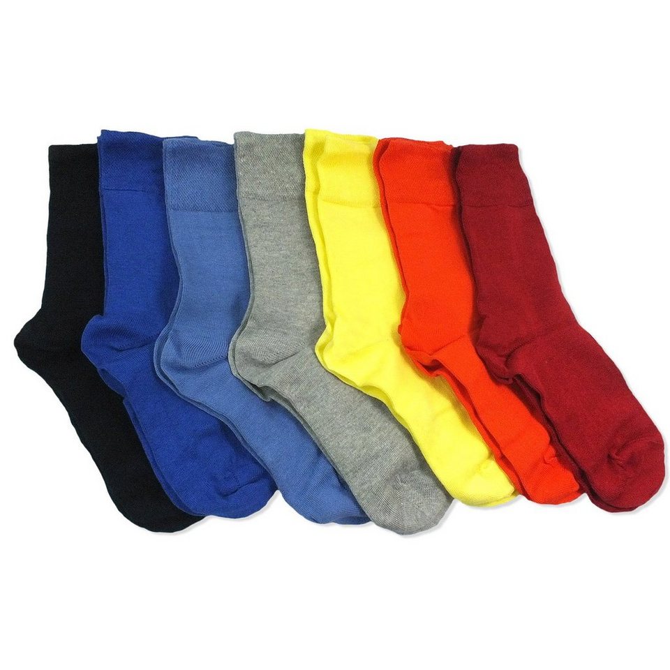 Camano Langsocken CA4905 (Packung, 7-Paar, 7 Paar) Herren Damen Unisex  Business Socken Baumwolle Geschenkverpackung