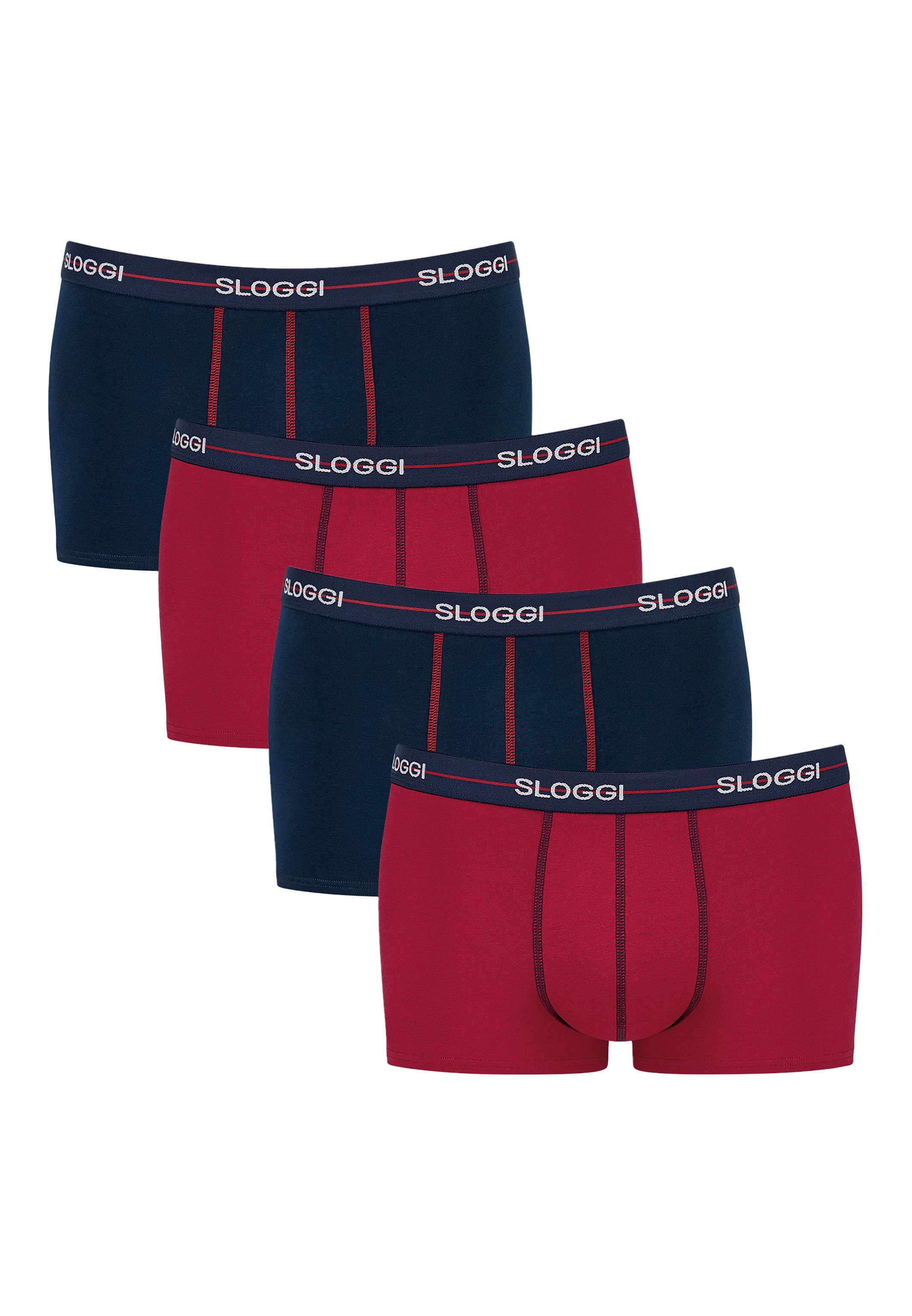 Baumwolle - - weiches (Spar-Set, Dark Boxer - Eingriff Blue Hipster Extra Start Ohne / - Sloggi Taillenband Retro Pant 4-St) combination 4er Pack