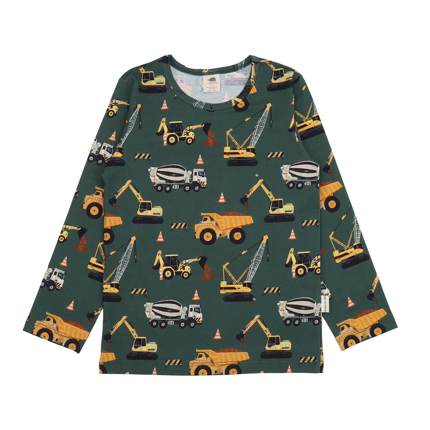Langarmshirt Walkiddy mit Baggermotiv aus Bio Baumwolle