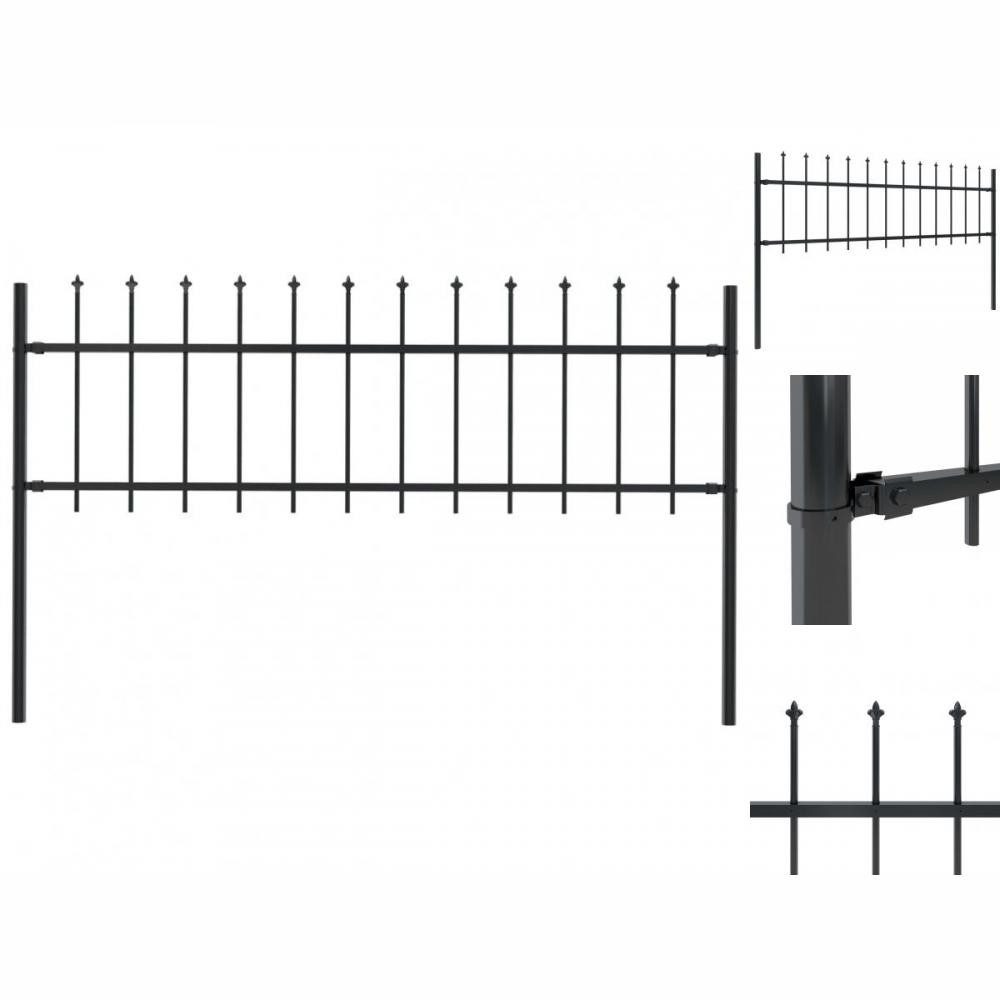 vidaXL Gartentor Gartenzaun mit Speerspitzen Stahl 1,7 x 0,6 m Schwarz