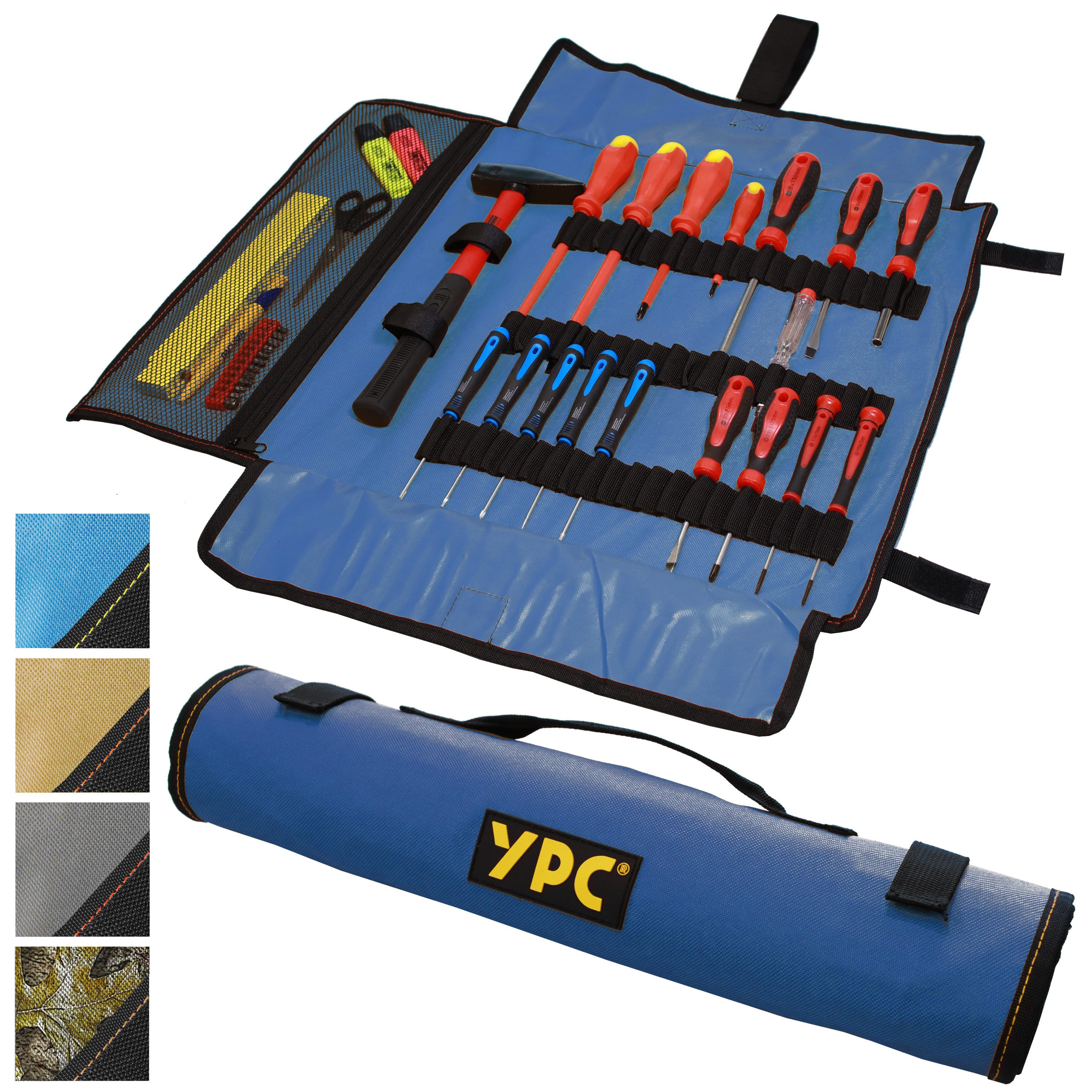YPC Werkzeugtasche "VarioRoll XXL" Werkzeug Rolltasche 62x44cm, reißfest, robust, wasserabweisend, stabil, modern