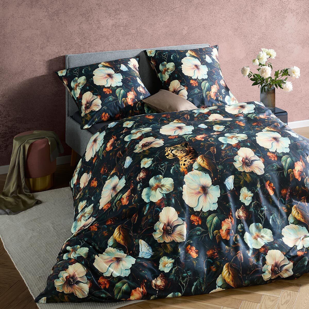 fleuresse Bettwäsche Roermond braun, Mako Satin, 2 teilig