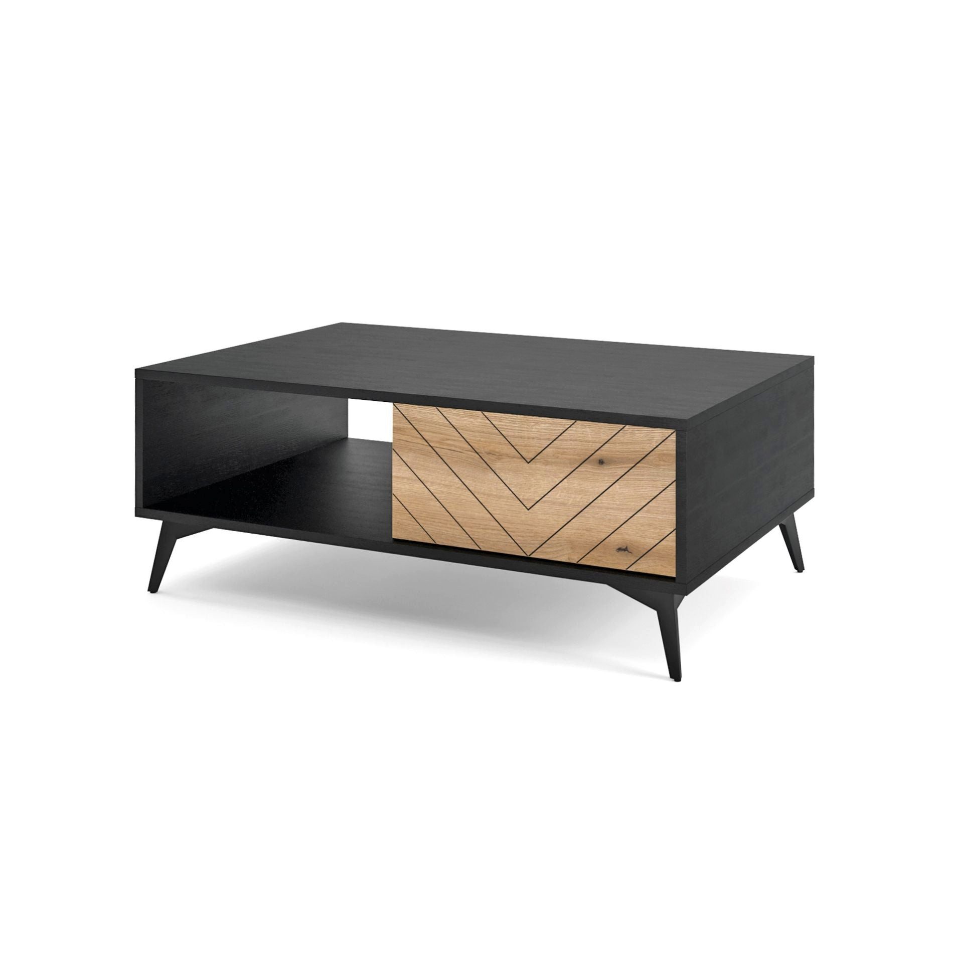 Selsey Couchtisch BOULIA, Wohnzimmertisch mit Schublade, Fischgrätmuster, 104 x 68 cm