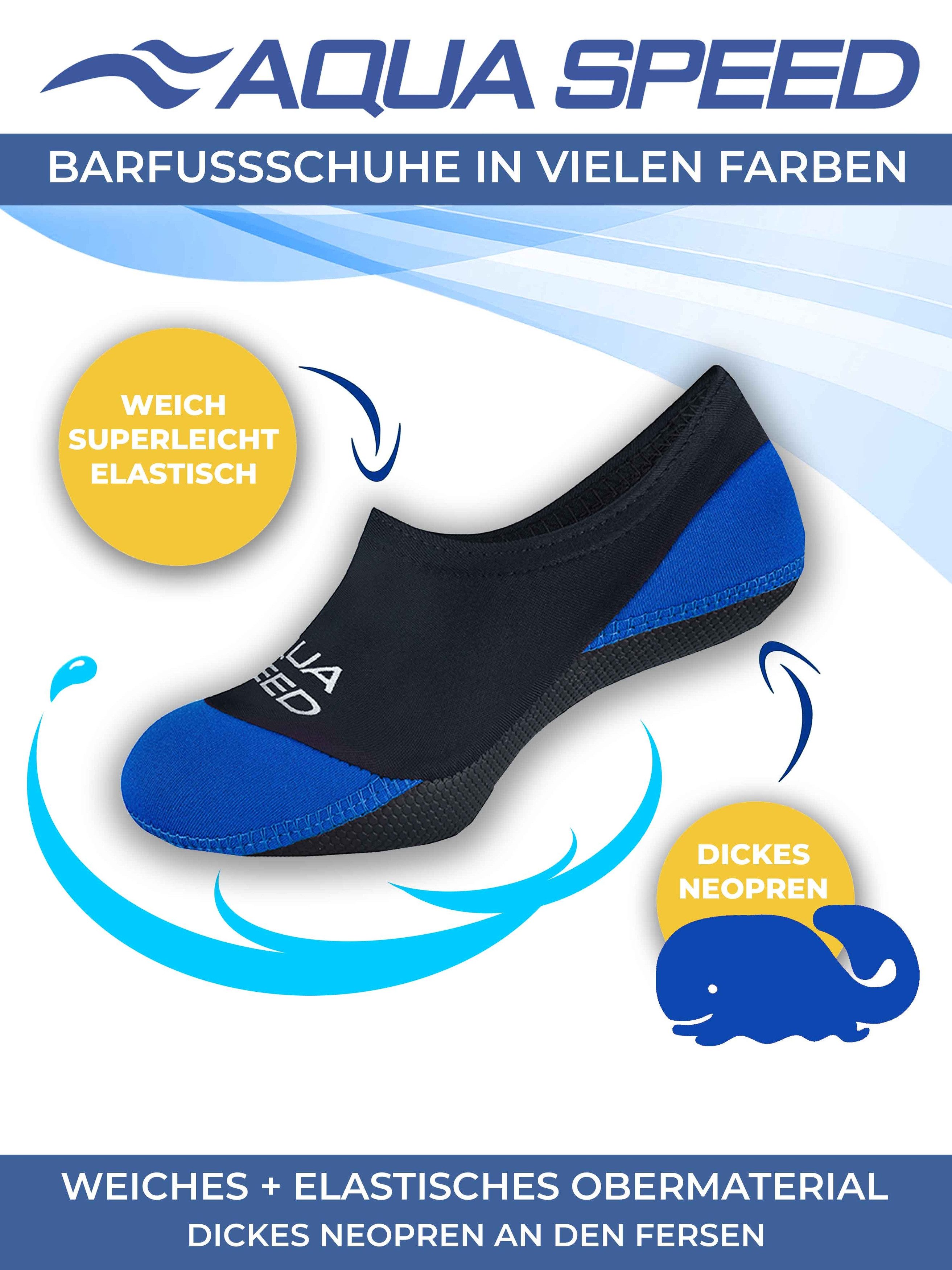 Aqua Speed Aqua-Schwimmsocken Kinder 36/37 – Wärmend & elastisch für Wasser Wasserschuh (Strandsocken mit flexiblem Sitz – wasserfest & schnelltrocknend, Neopren Wassersocken Schwimmaccessoires) Neopren-Socken in Blau – Bequem & sicherer Halt