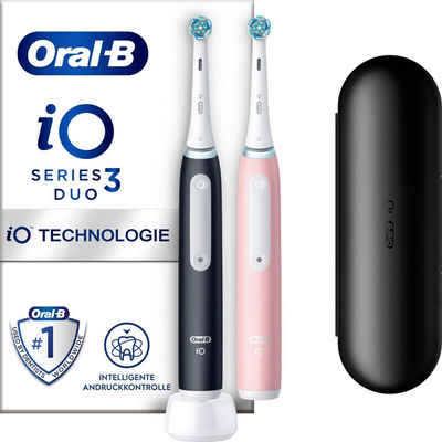 Oral-B Elektrische Zahnbürste iO Series 3 Doppelpack, Aufsteckbürsten: 2 St., Magnet-Technologie
