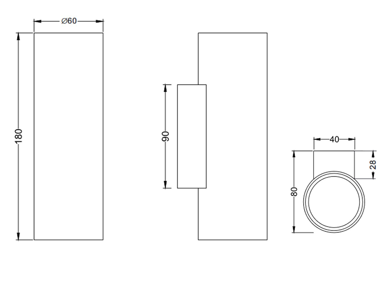 TRIO Leuchten LED Wandleuchte, LED wechselbar, Warmweiß, innen, kleine indirekte Updown Wand-strahler golden-e Lampe, Höhe 18cm