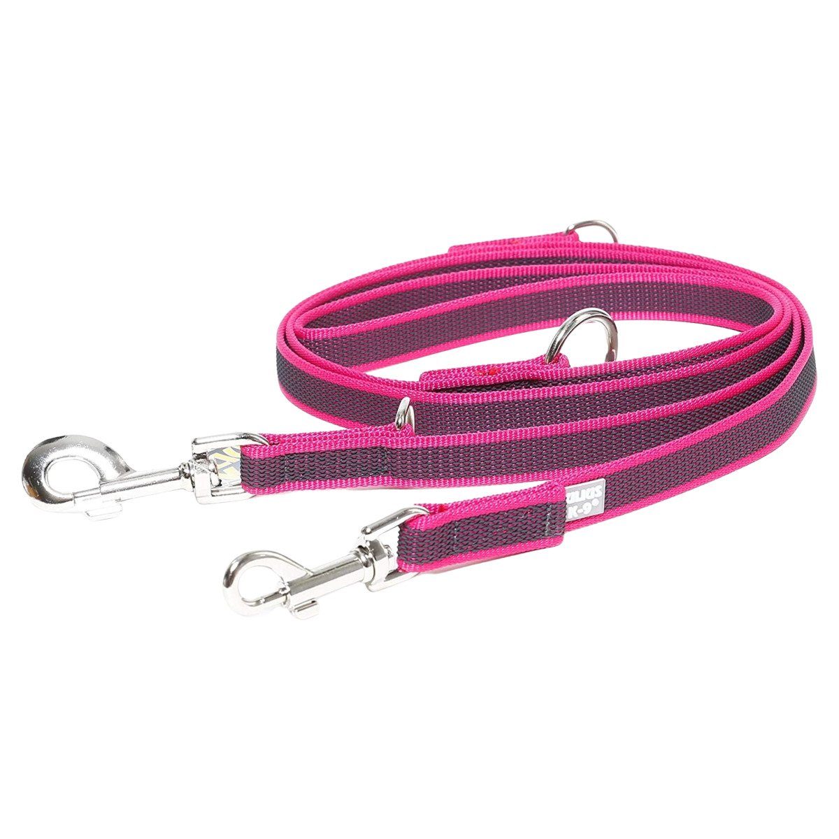 Julius-K9 Hundeleine Leine Super Grip, doppelt verstellbar, pink
