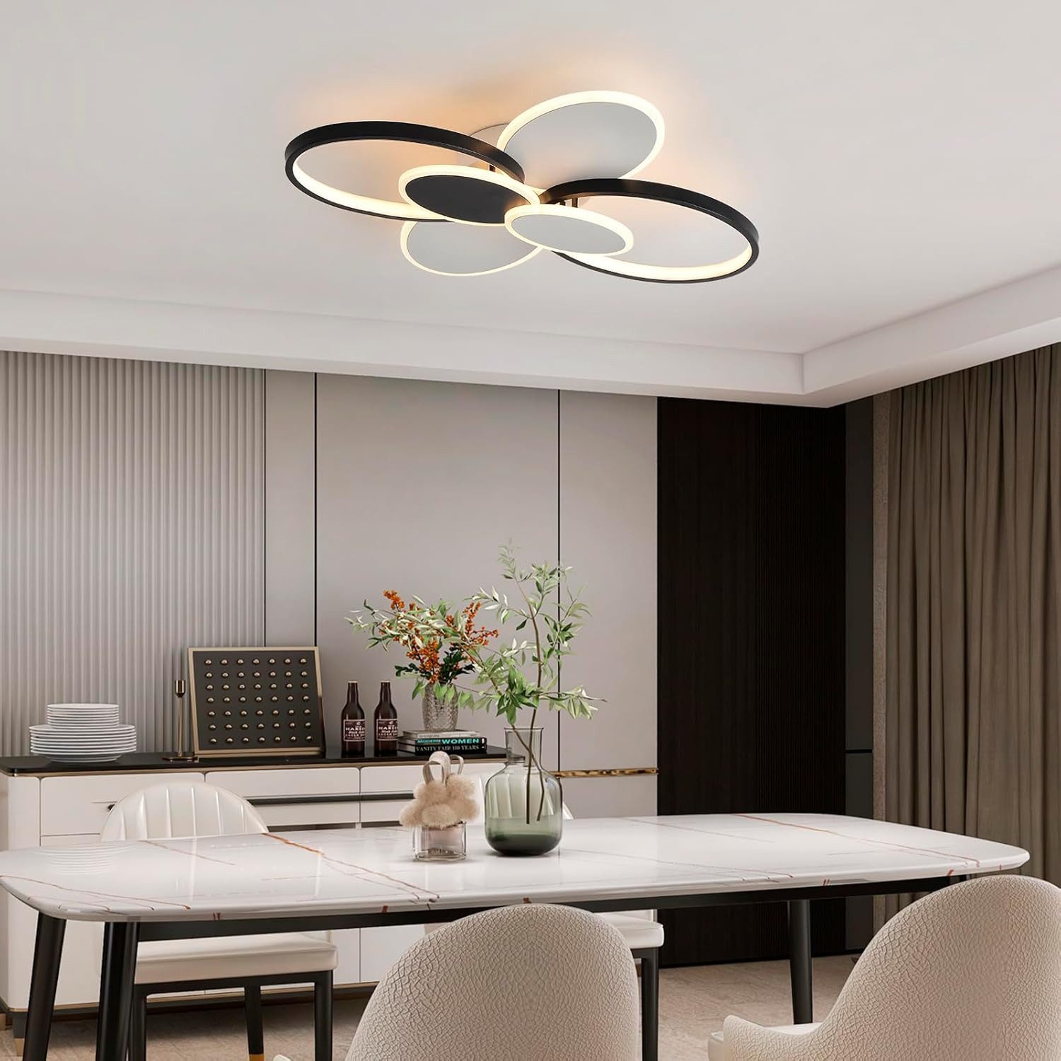 RRBEST LED Deckenleuchte LED Deckenlampe, 72CM Dimmbar Wohnzimmer Deckenleuchte, mit Fernbedienung und Memory Funktion