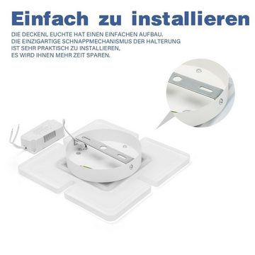 WILGOON Deckenleuchte LED Deckenleuchte, Wohnzimmer Schlafzimmer moderne Acryl Deckenlampe, LED fest integriert, Tageslichtweiß, 20x20 cm, ultraflach Wohnzimmer Panel Deckenleuchte