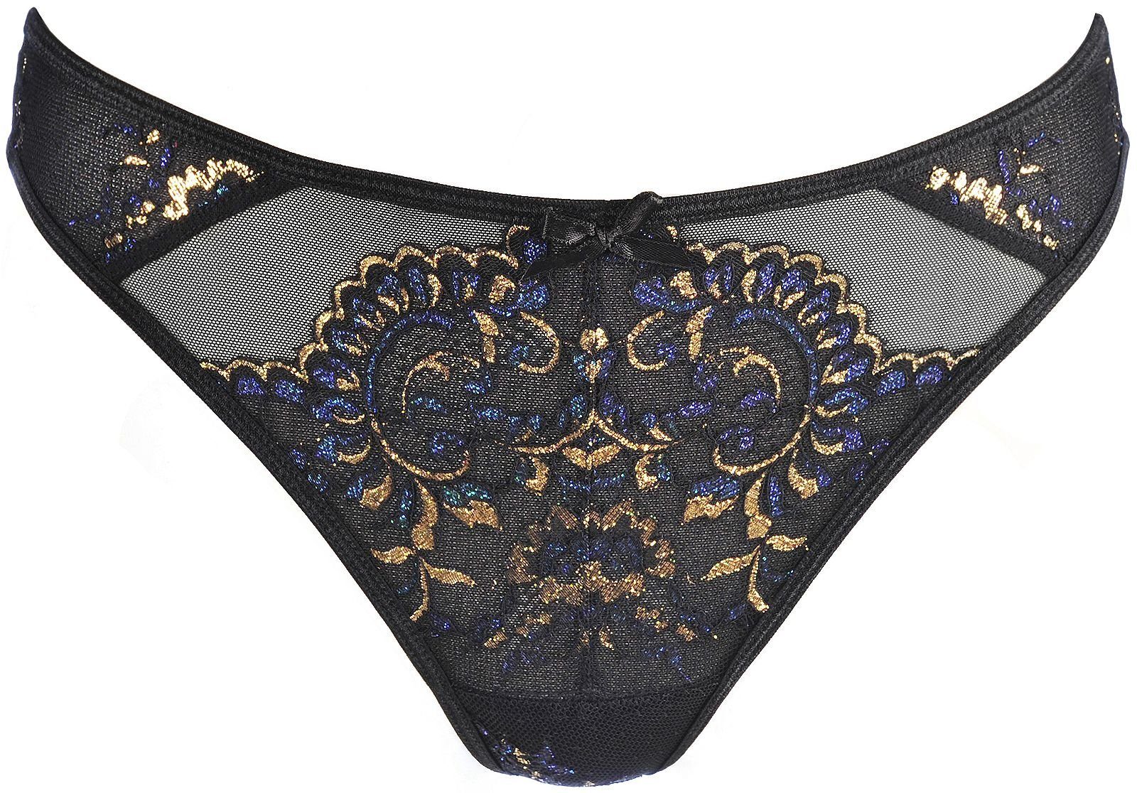 Axami String String in schwarz mit Tüll transparent Slip (einzel, 1-St)