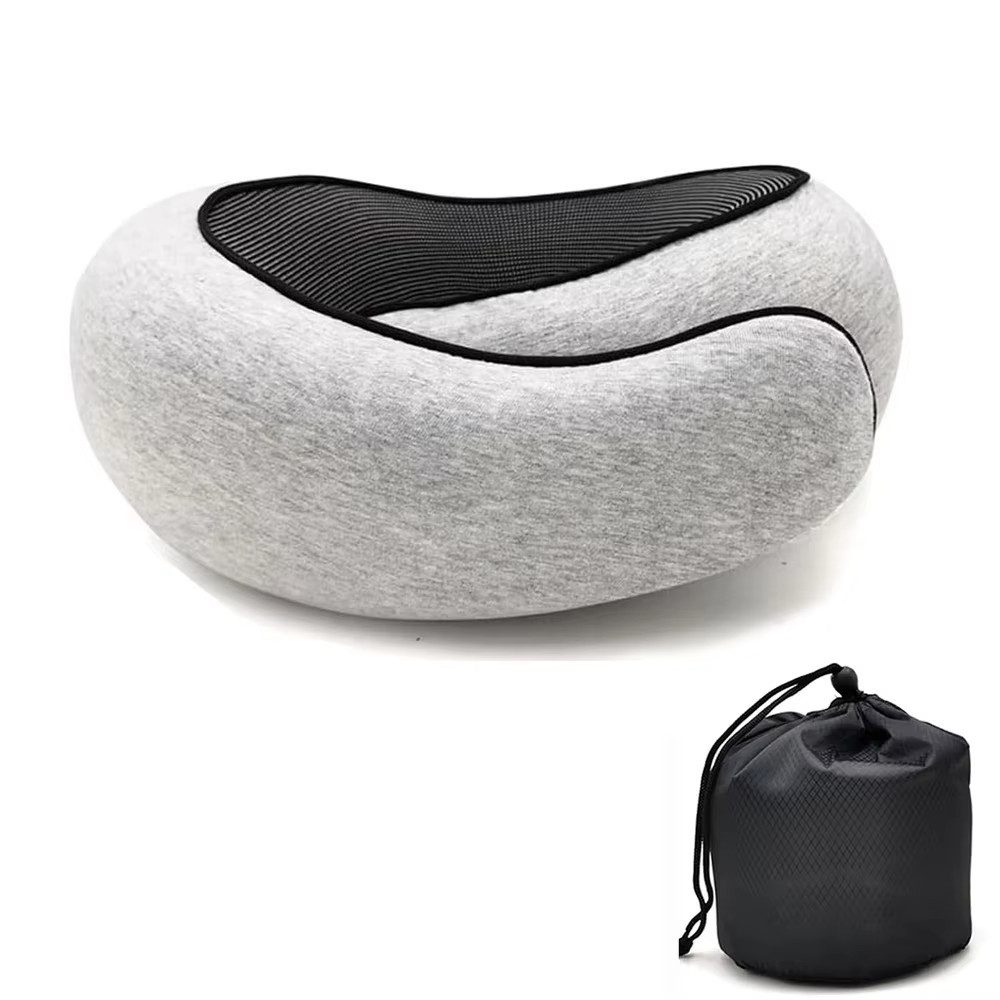 Athlix Nackenkissen Reise Nackenkissen Memory-Schaum Nackenstütze Schlafkissen, Ergonomisches Design, atmungsaktiv, waschbarer Bezug
