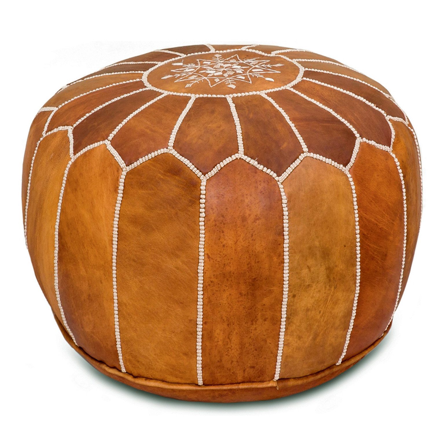 ALMADIH Pouf Leder Pouf Marokkanischer Echtleder Handarbeit Sitzsack