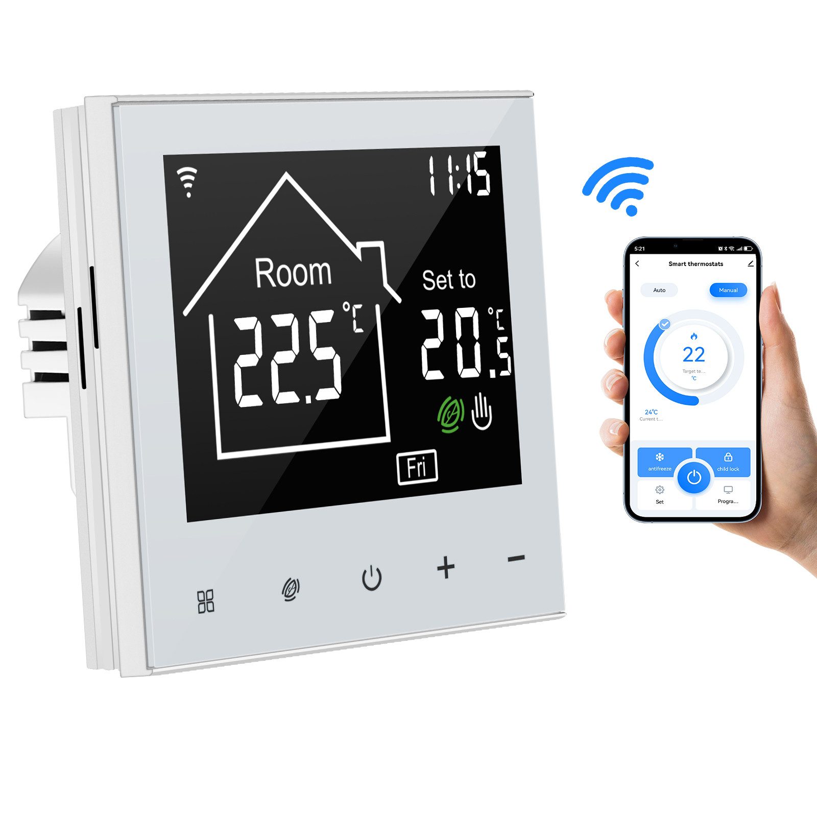 CONENTOOL Raumthermostat ME82BH WiFi Raumthermostat, max. 230 V, LCD Touchscreen, Programmierbare Thermostate