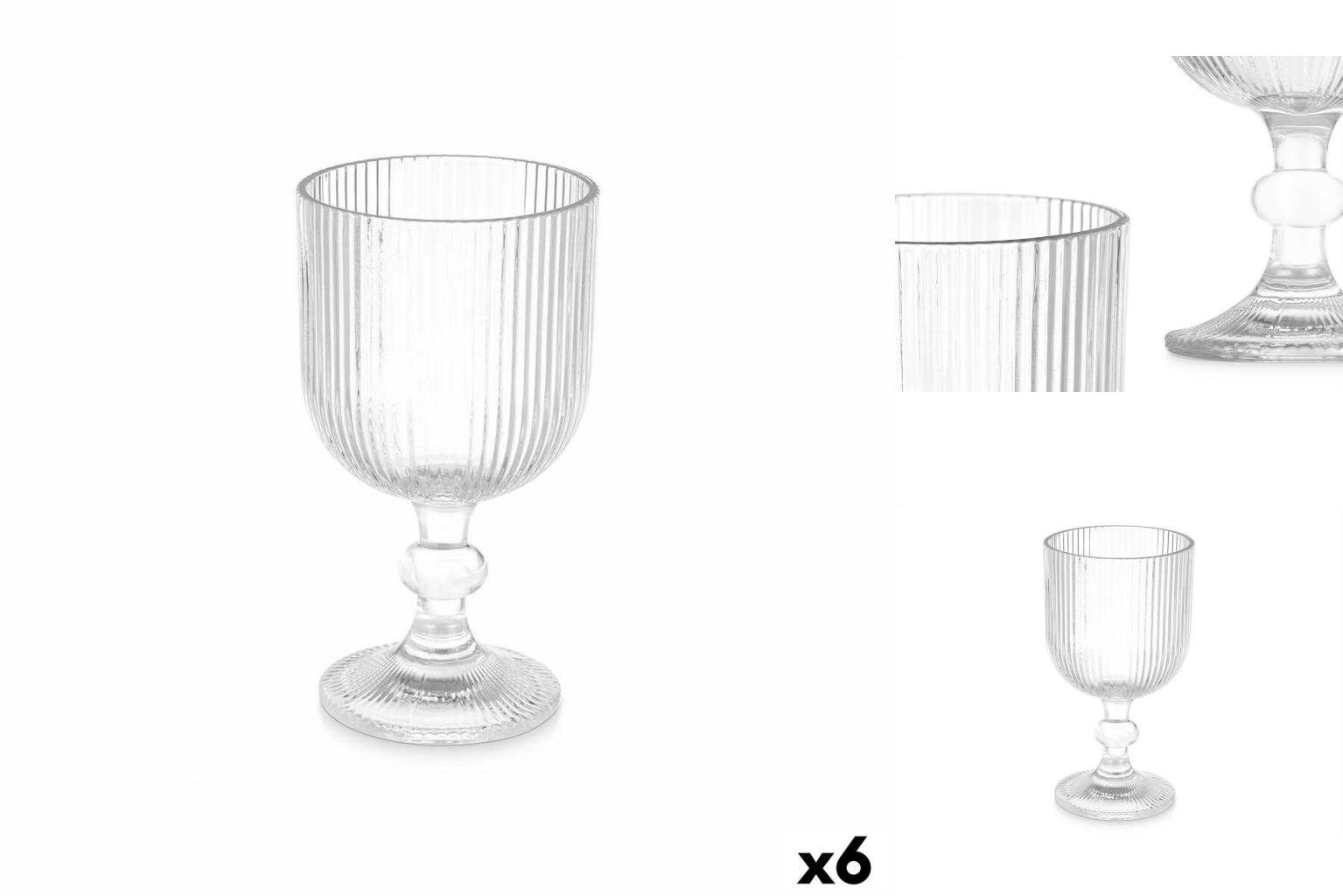 6 Glas Glas Glas Durchsichtig Vivalto Streifen Stück, ml 370 Glas