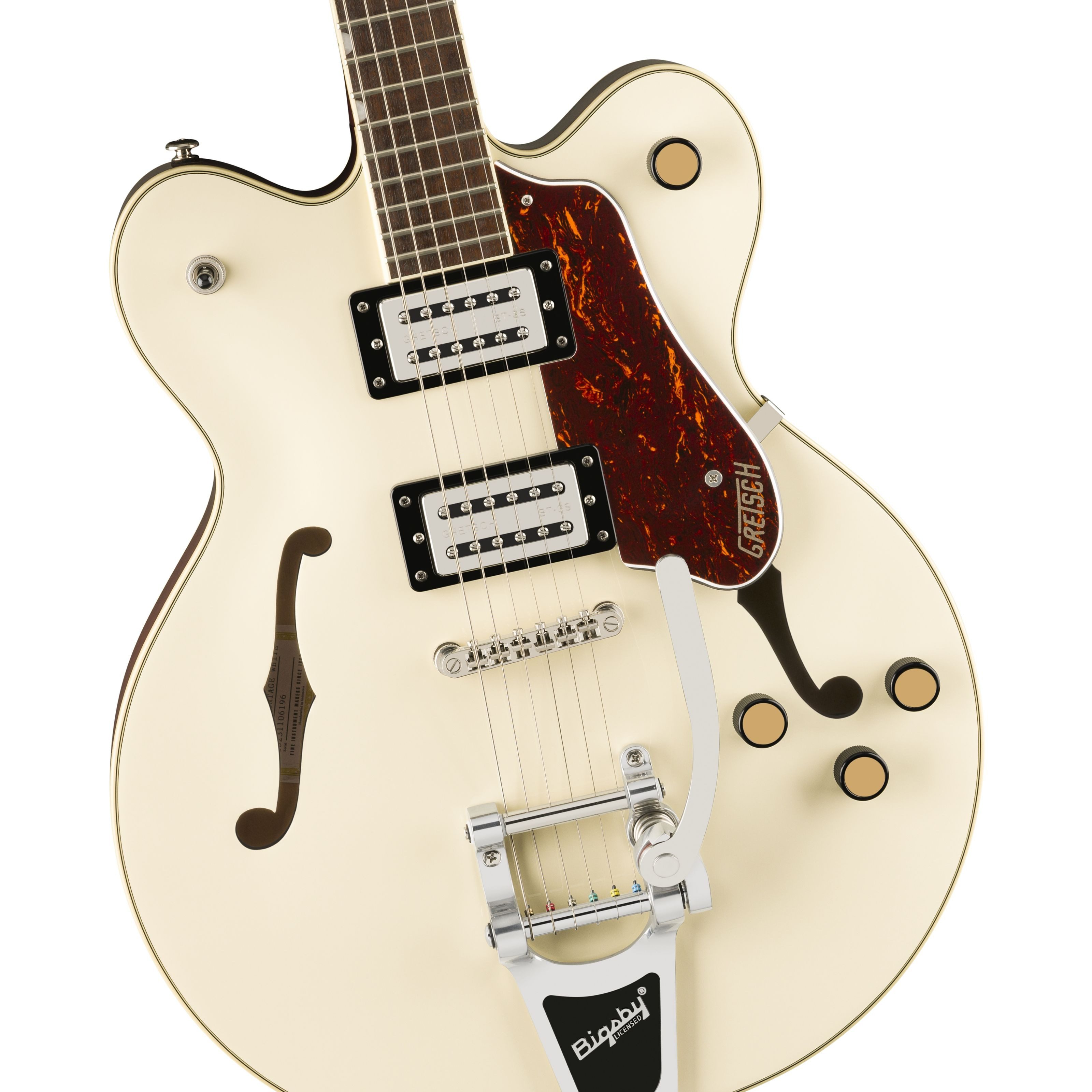 Gretsch Halbakustik-Gitarre, Halb-Akustik Gitarren, Semi Hollow-Modelle, G2622T Streamliner Center Block with Bigsby Vintage White -