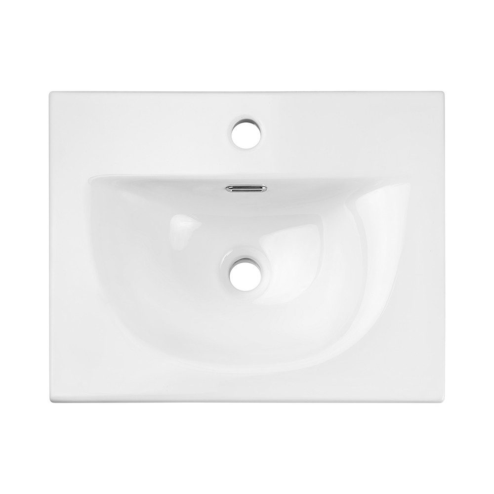 Lomadox Waschtisch NEWPORT-56-CASHMERE, 51cm mit Keramikwaschbecken, kaschmir, gerillte Front – Bild 3 von 5