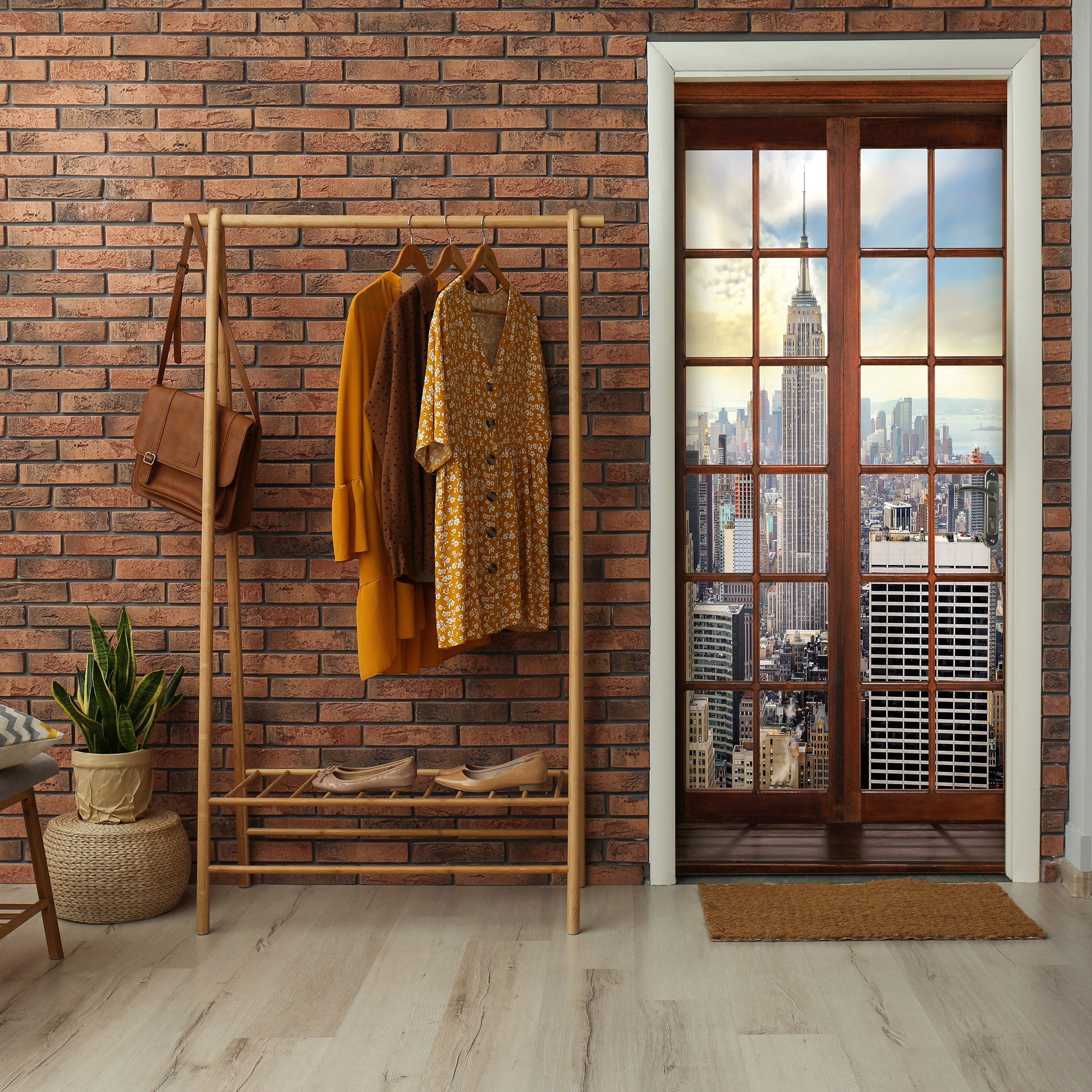 Herr Ziege Türaufkleber 95x215cm - Selbstklebendes Türposter Wandbild