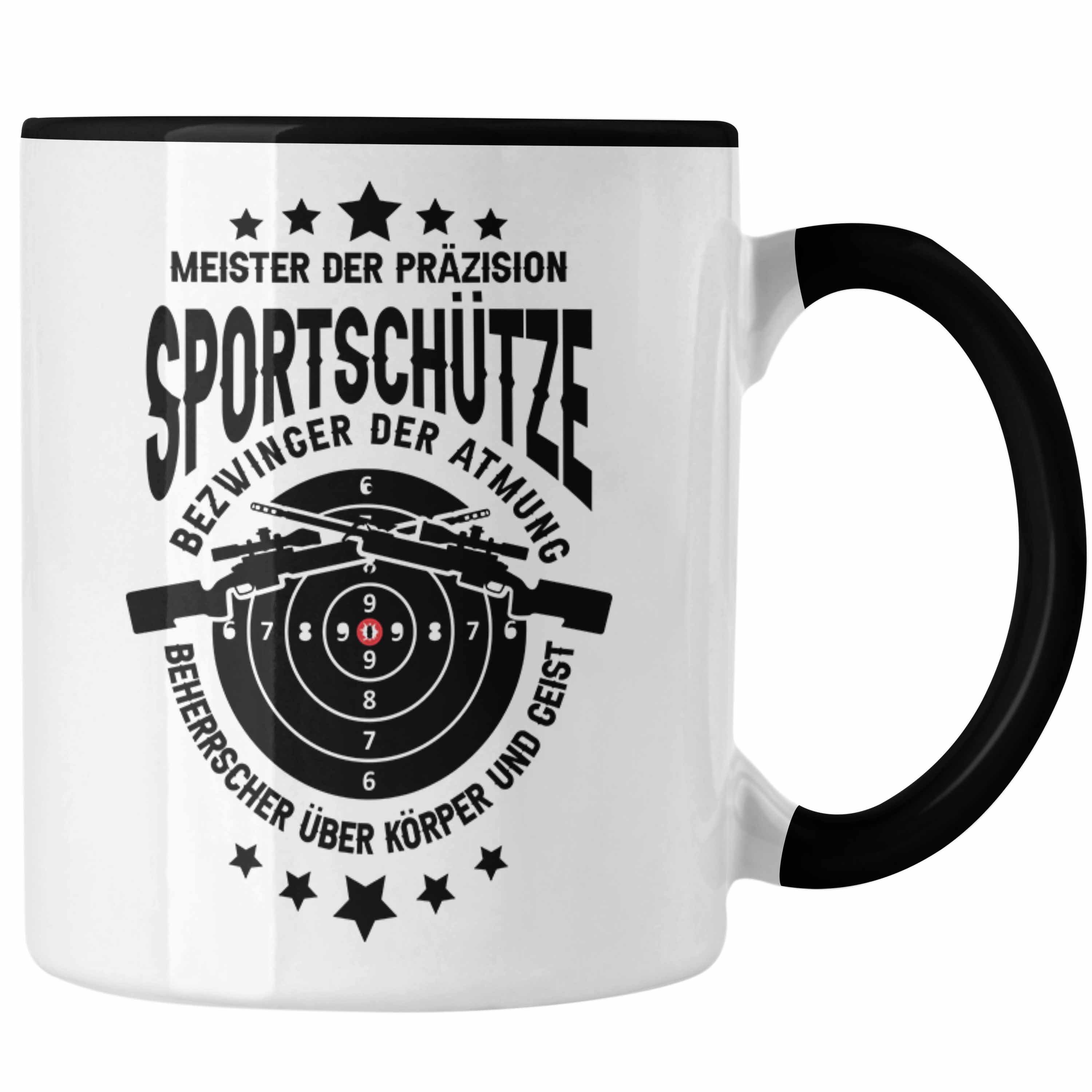 Tasse Schwarz Schützenv Trendation - Schießsport Tasse Schütze Trendation Sportschütze Geschenk