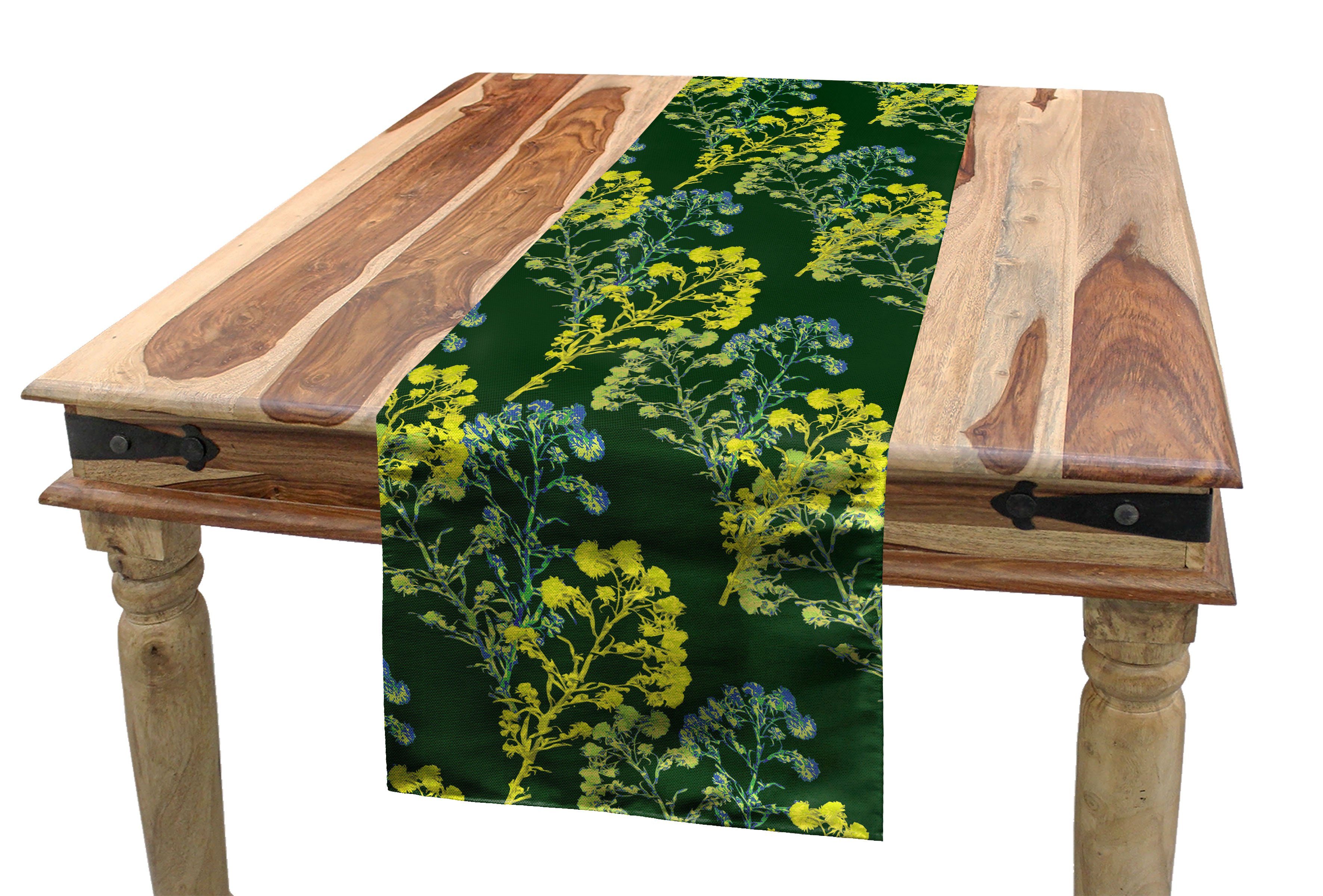 Abakuhaus Tischläufer Esszimmer Küche Rechteckiger Dekorativer Tischläufer, Botanik Helichrysum Schafgarbe Branchen | Tischläufer