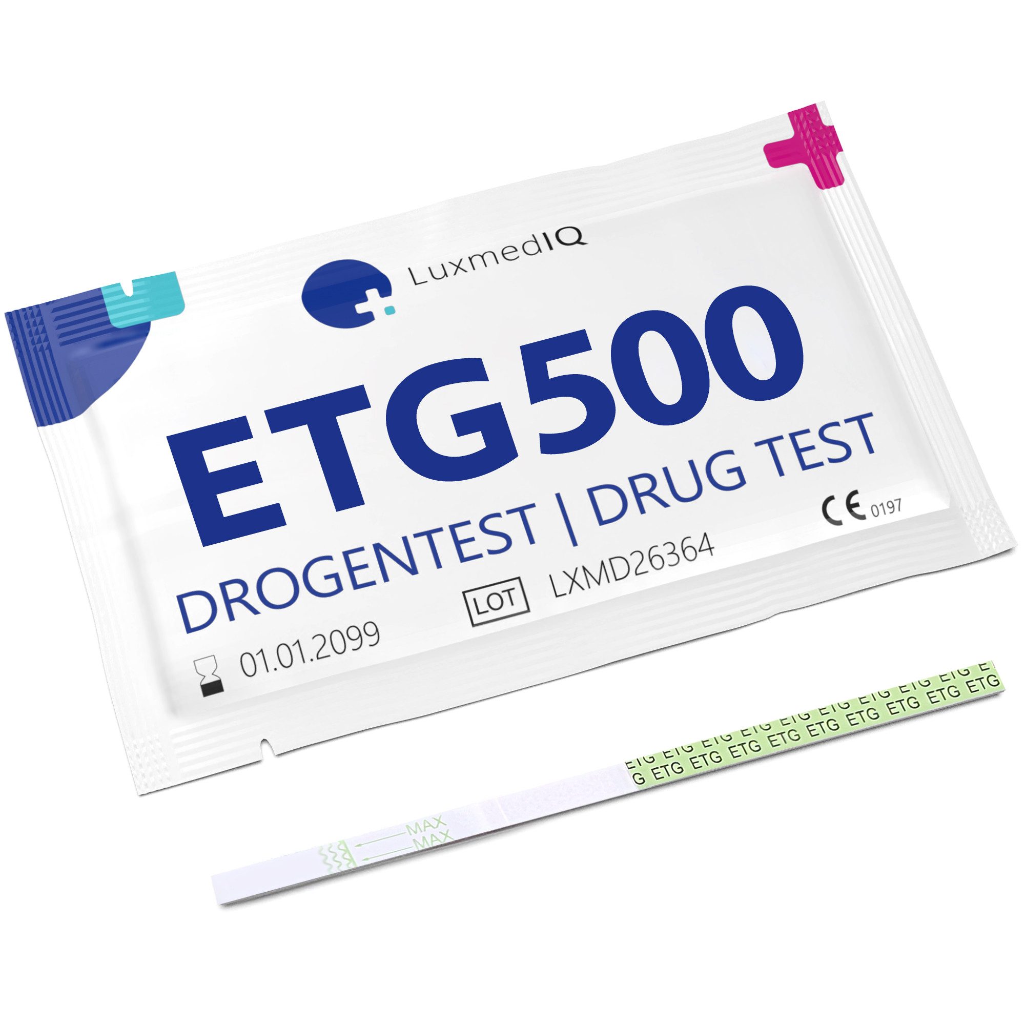 LuxmedIQ Drogen-Schnelltest für ETG - Alkoholtest - Ethylglucuronid Urin Schnelltest - 500 ng/mL, 10-tlg.