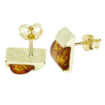 OSTSEE-SCHMUCK Paar Ohrstecker - Marja - Gold 333/000 - Bernstein (2-tlg)