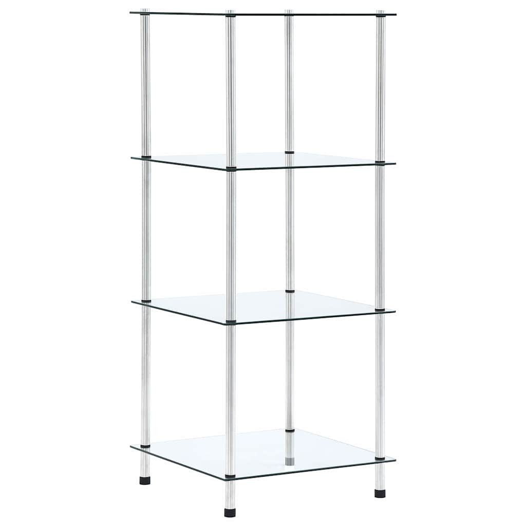 vidaXL Bücherregal Regal mit 4 Ablagen Transparent 40x40x100 cm Hartglas, 1-tlg.