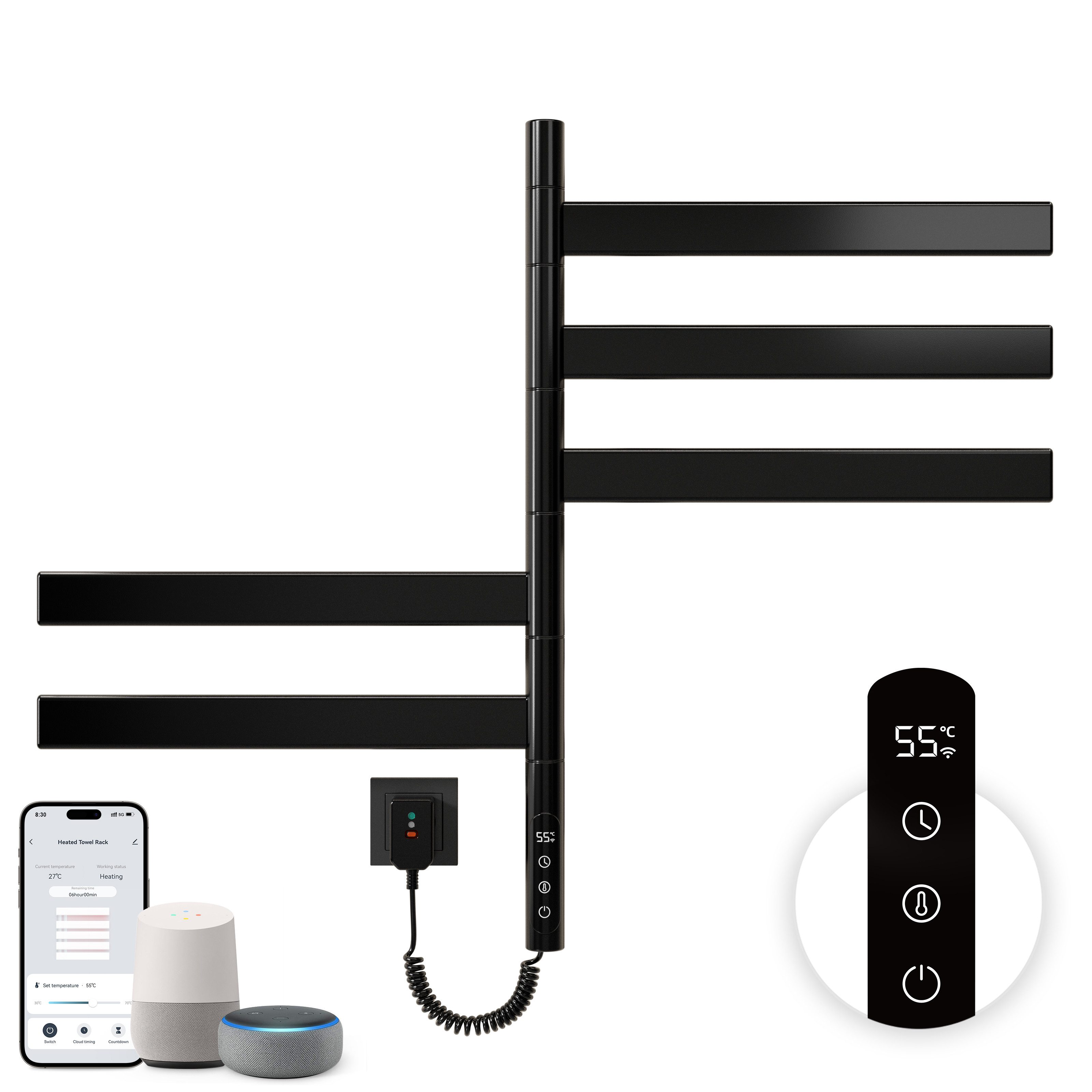 Oihpaw Elektrischer Badheizkörper WiFi Smart Thermostat günstig online kaufen