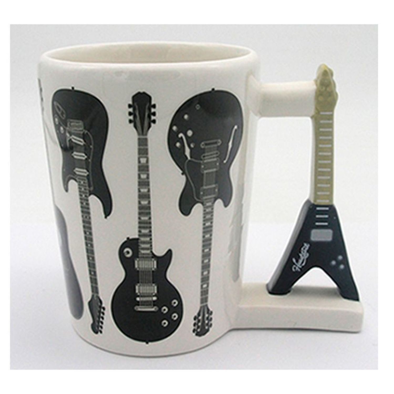 Puckator Tasse Metal Gitarre Kaffeebecher mit E-Gitarre als Griff