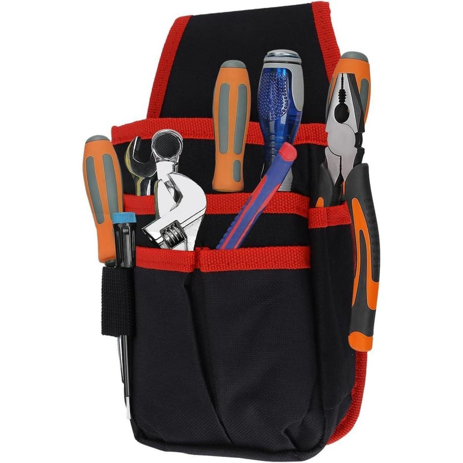 LuxusKollektion Werkzeugtasche Werkzeugtasche Gürteltasche Elektriker 25x15cm 600D Oxford Rot