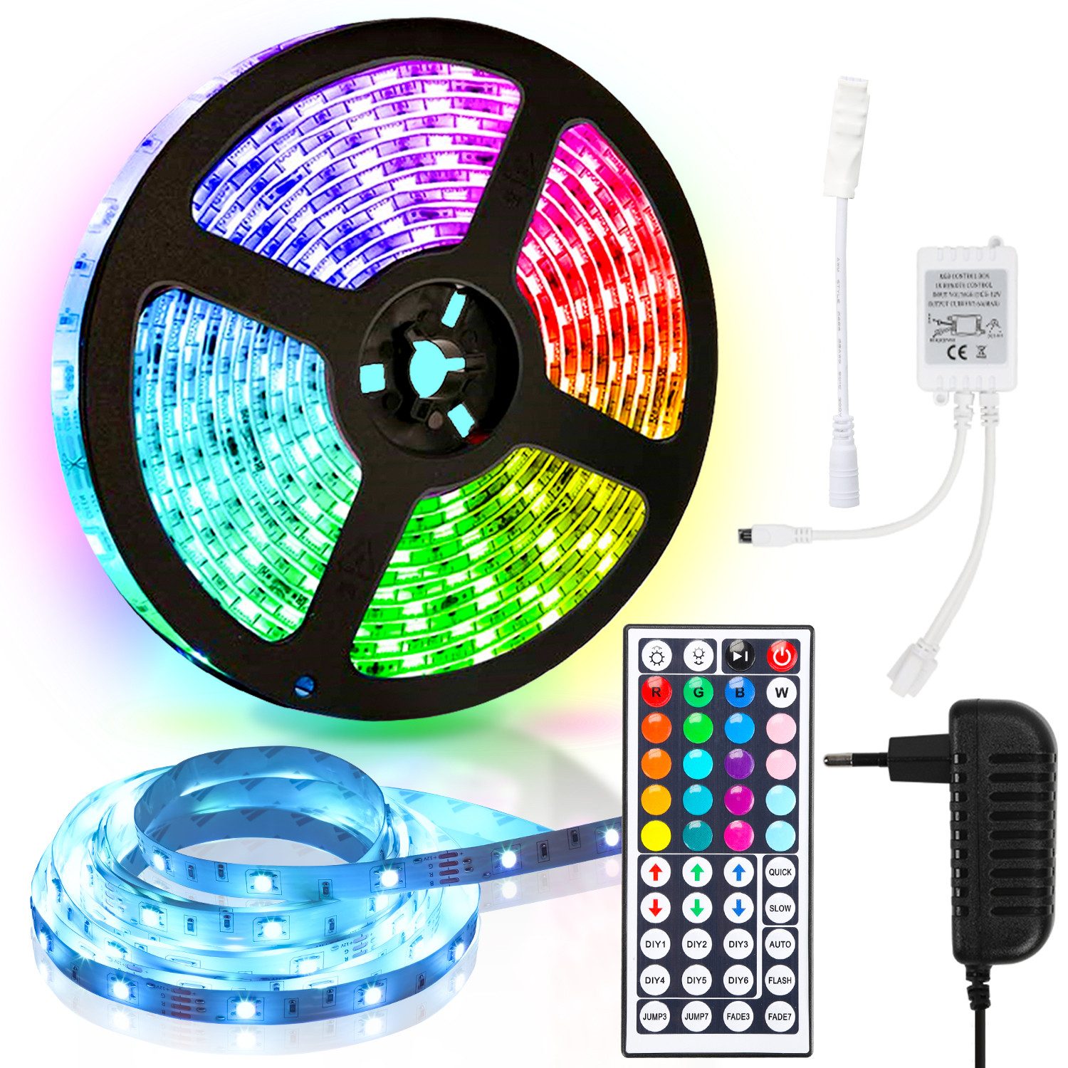 Clanmacy LED-Streifen 2M LED Streifen LichtBand LED Stripe 5050SMD Lichterk günstig online kaufen