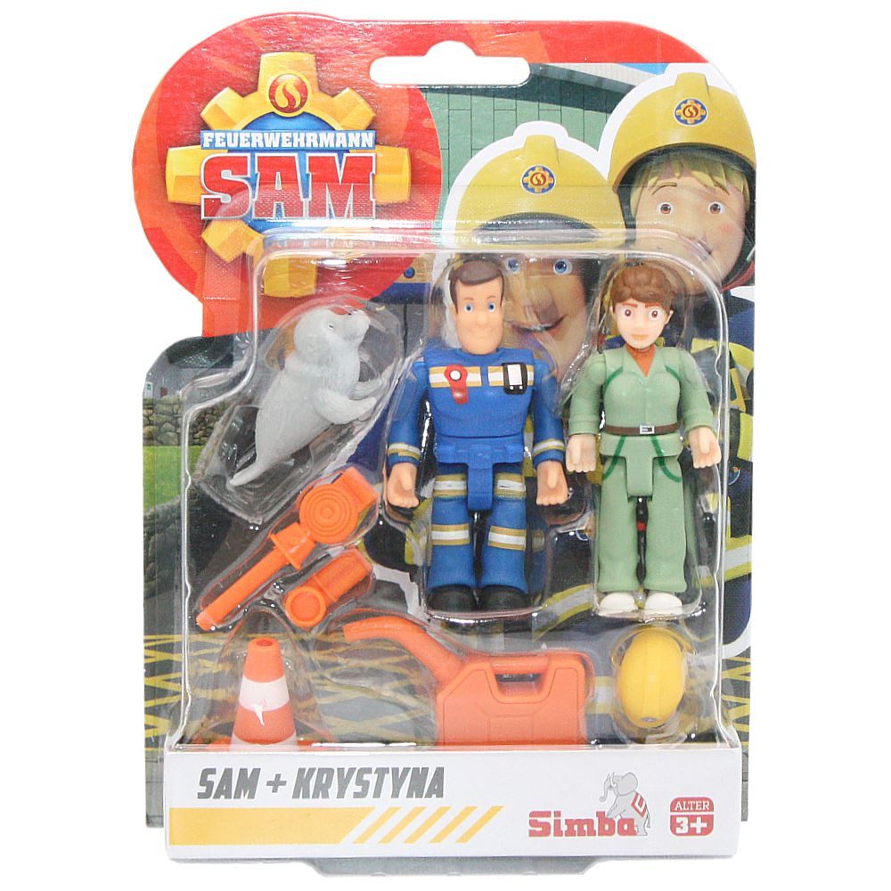 Feuerwehrmann Sam Spielfigur Sam, Krystina, Robbe Spiel-Figuren Set Feuerwehrmann Sam