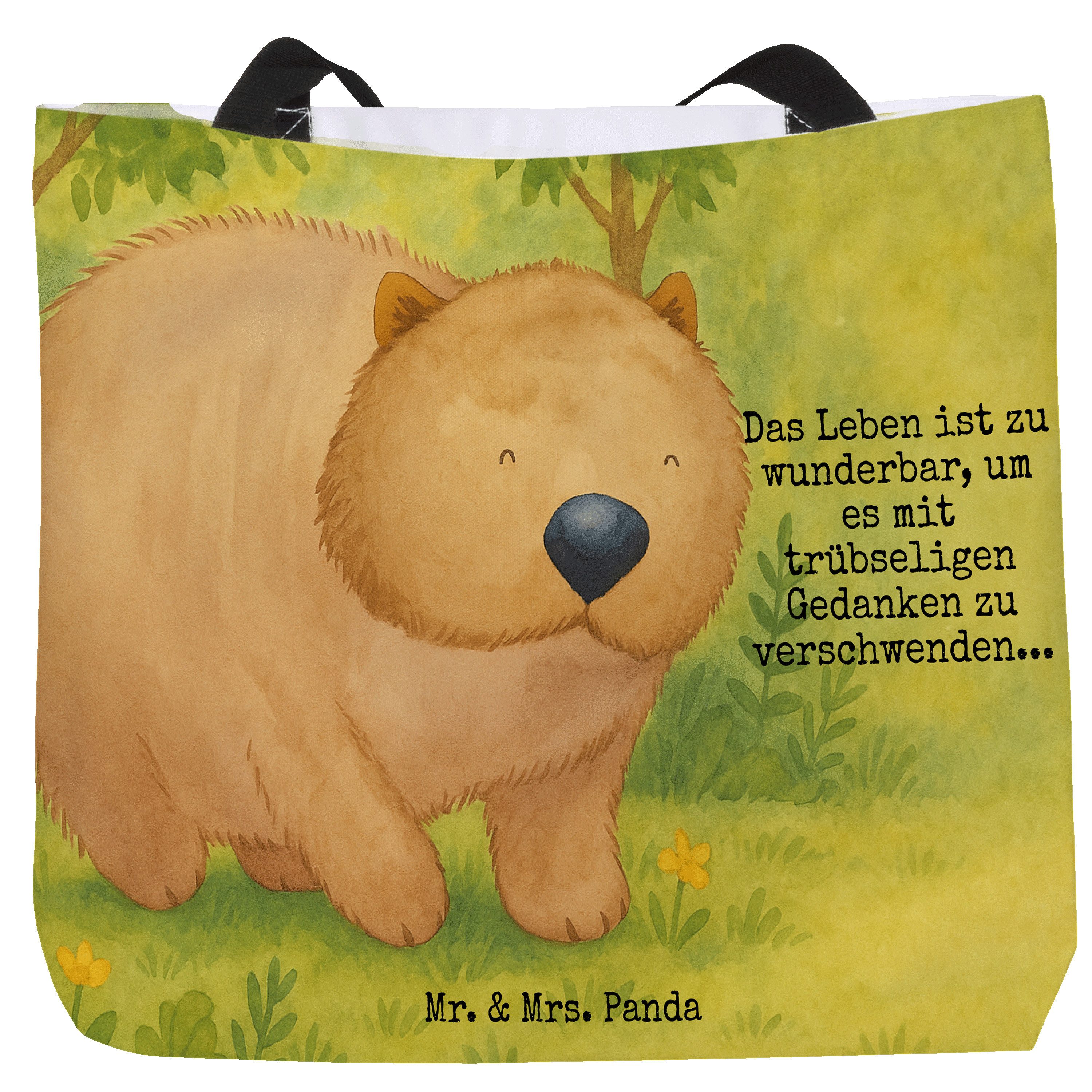 Shopper Wombat Design, Tote Bag, Weiß, Reisetasche, Strandtasche, Laptoptasch