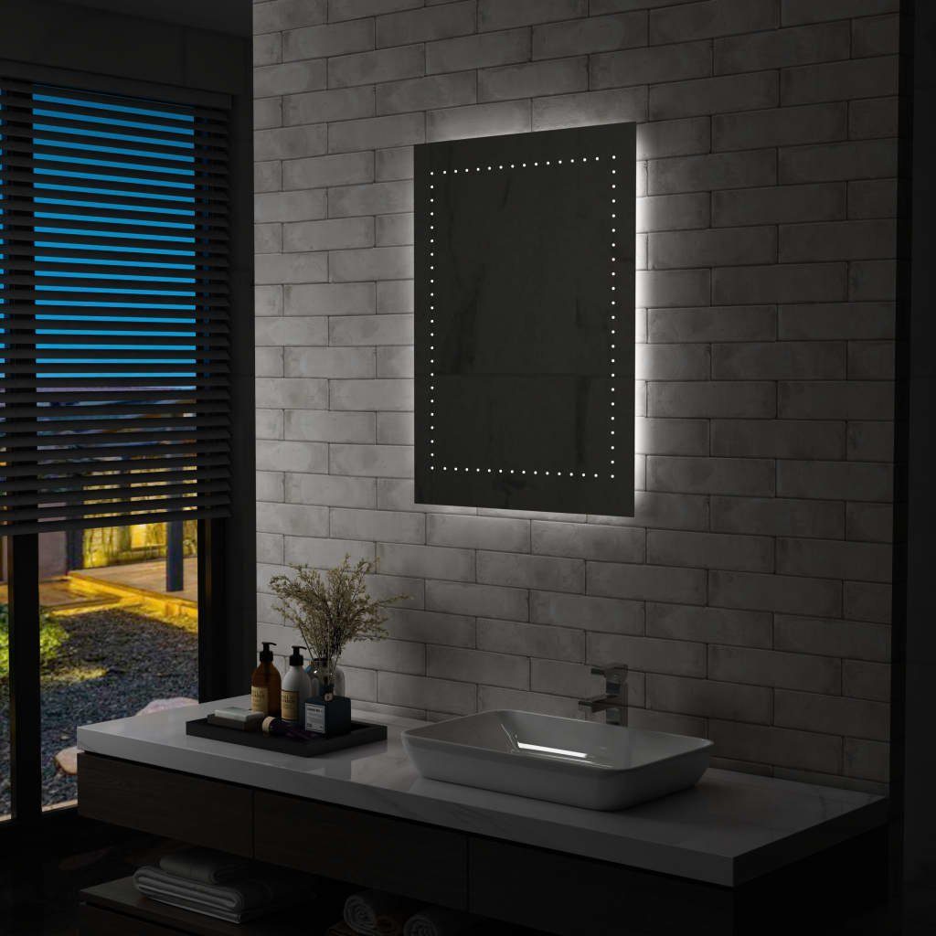 furnicato Wandspiegel Badezimmer-mit LEDs 60x80 cm | Wandspiegel