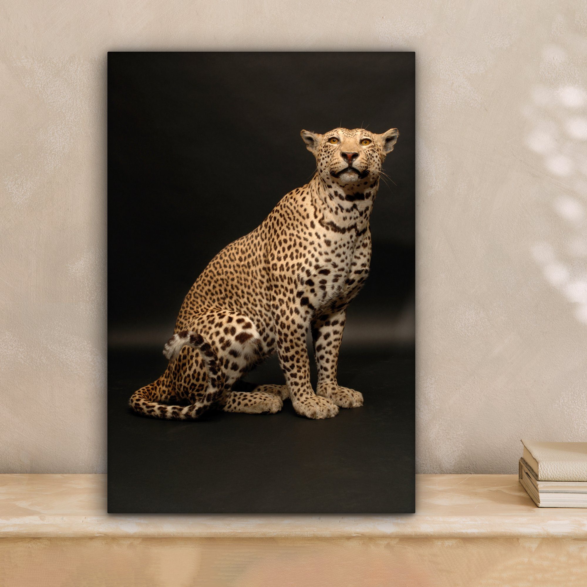 20x30 OneMillionCanvasses® Leinwandbild St), - Zackenaufhänger, Gemälde, Leopard - fertig Fleck, Tiere cm (1 Leinwandbild bespannt inkl.