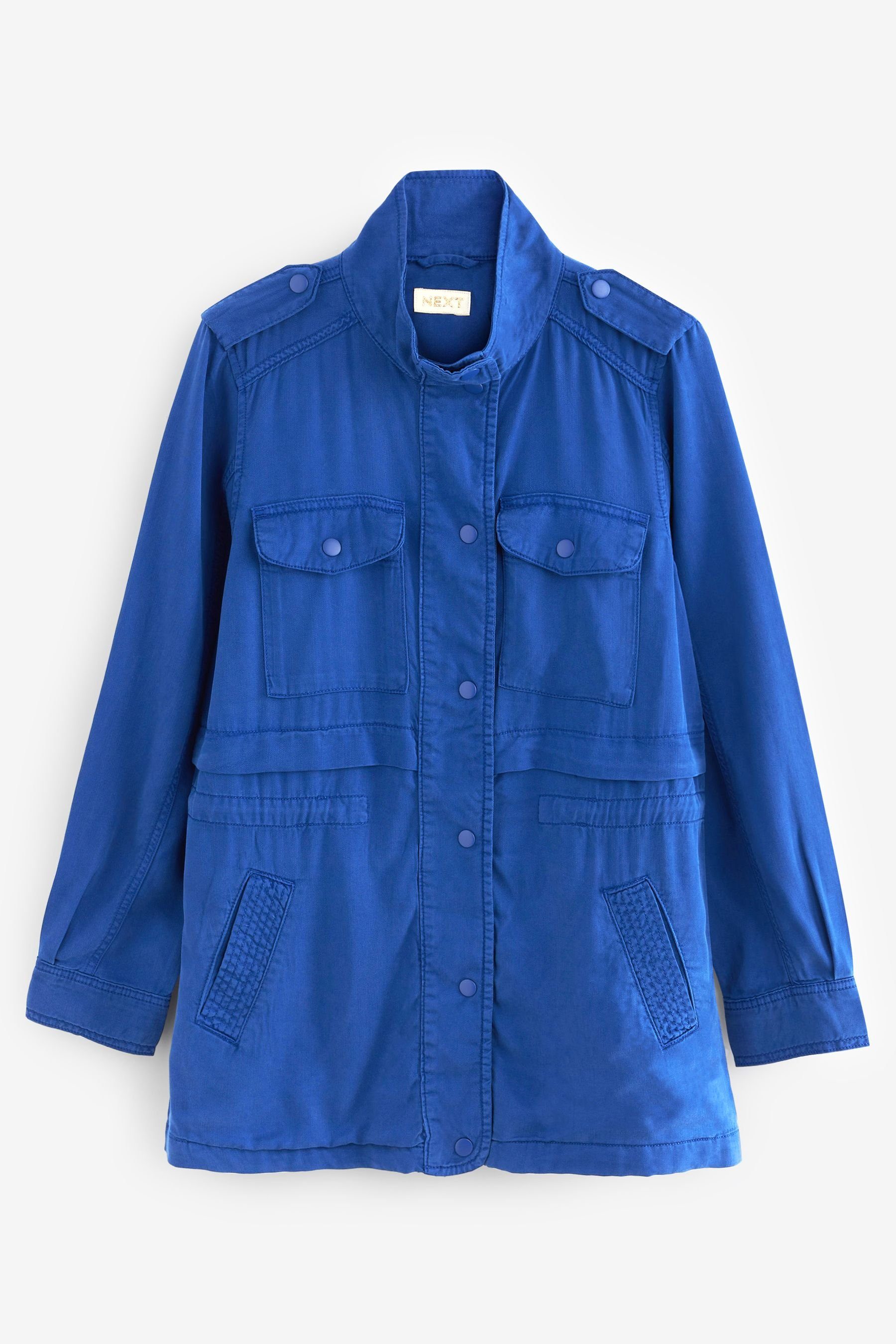 Next Sommerjacke Relaxed Fit Utility-Jacke mit aufgesetzten Taschen (1-St) Cobalt Blue
