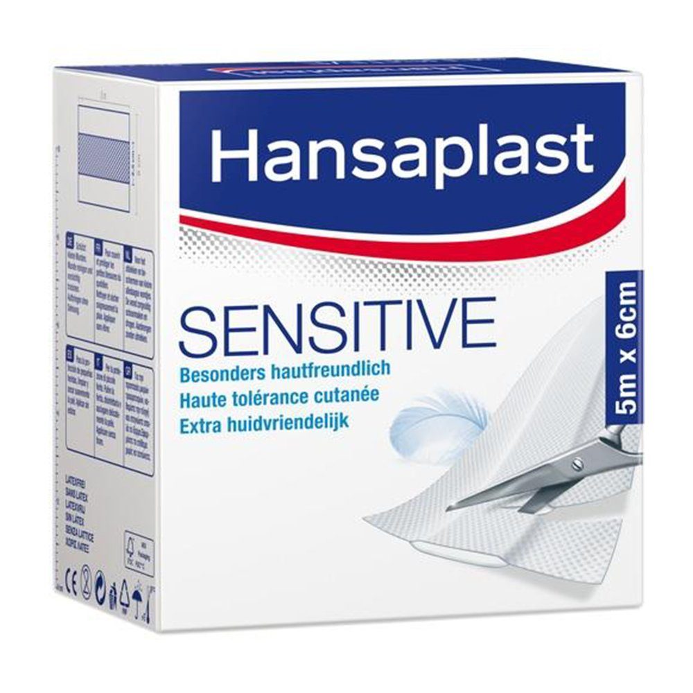 Hansaplast Wundpflaster Sensitive Pflaster 6 cmx5 m Rolle 1St PZN 13576670
