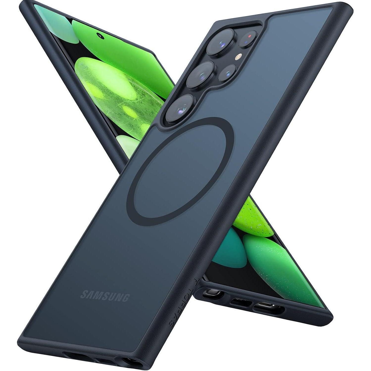 TORRAS Smartphone-Hülle TORRAS Guardian-Mag Samsung S23 Ultra Hülle Schwarz Stoßfest