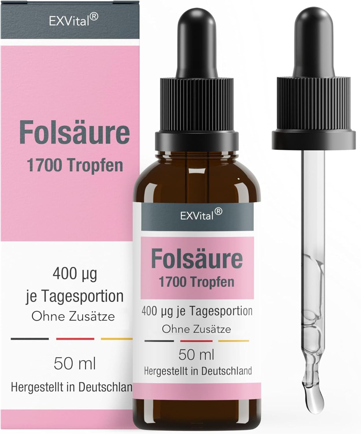 Folsäure Tropfen, 400 µg pro Tag, SCHWANGERSCHAFT & IMMUNSYSTEM Tropfen, 50 ml