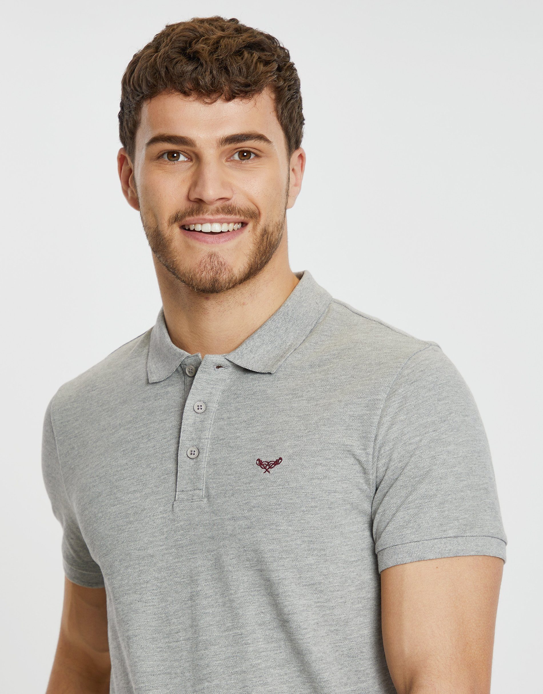 THB meliert Grau Threadbare Regna Poloshirt Polo