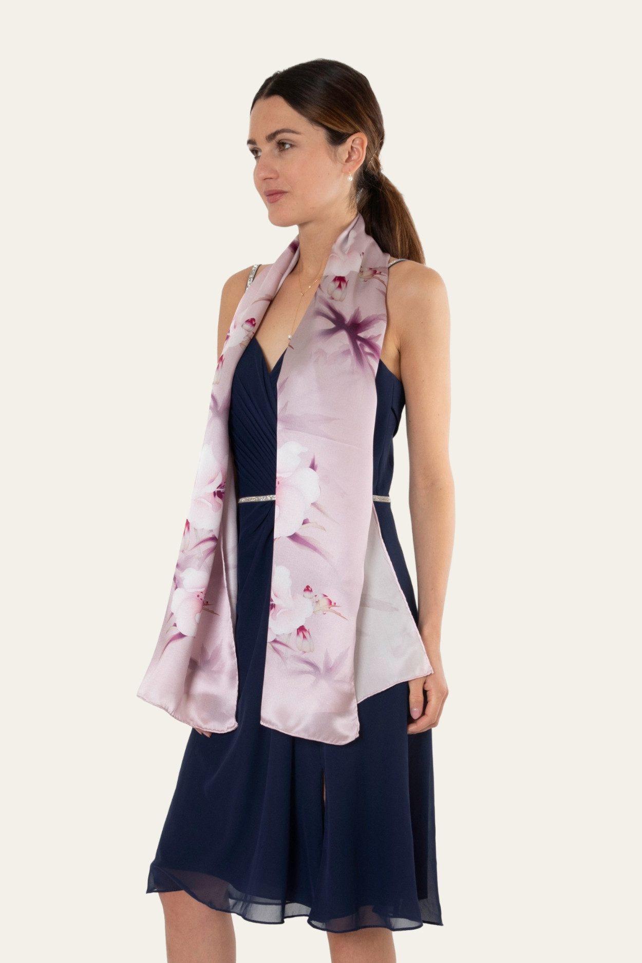 MayTree Seidenschal Hibiskus Rosa 55 x 175 cm, (Stück), Seidentuch 100% Sei günstig online kaufen