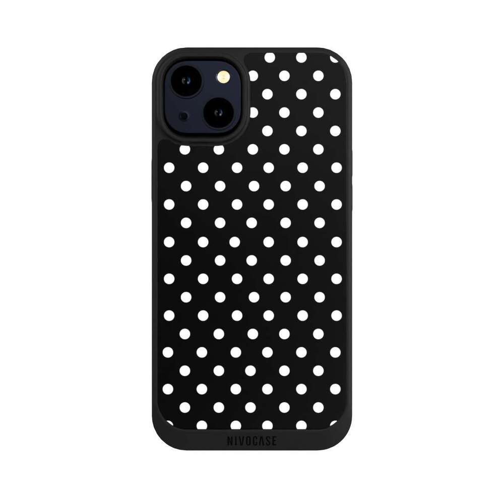 NIVOCASE Handyhülle Punkte Retro Polka Dots Polka Dots - schwarz und weiß, Apple iPhone 14 Plus Handyhülle Hülle NIVOpure Case Schwarz
