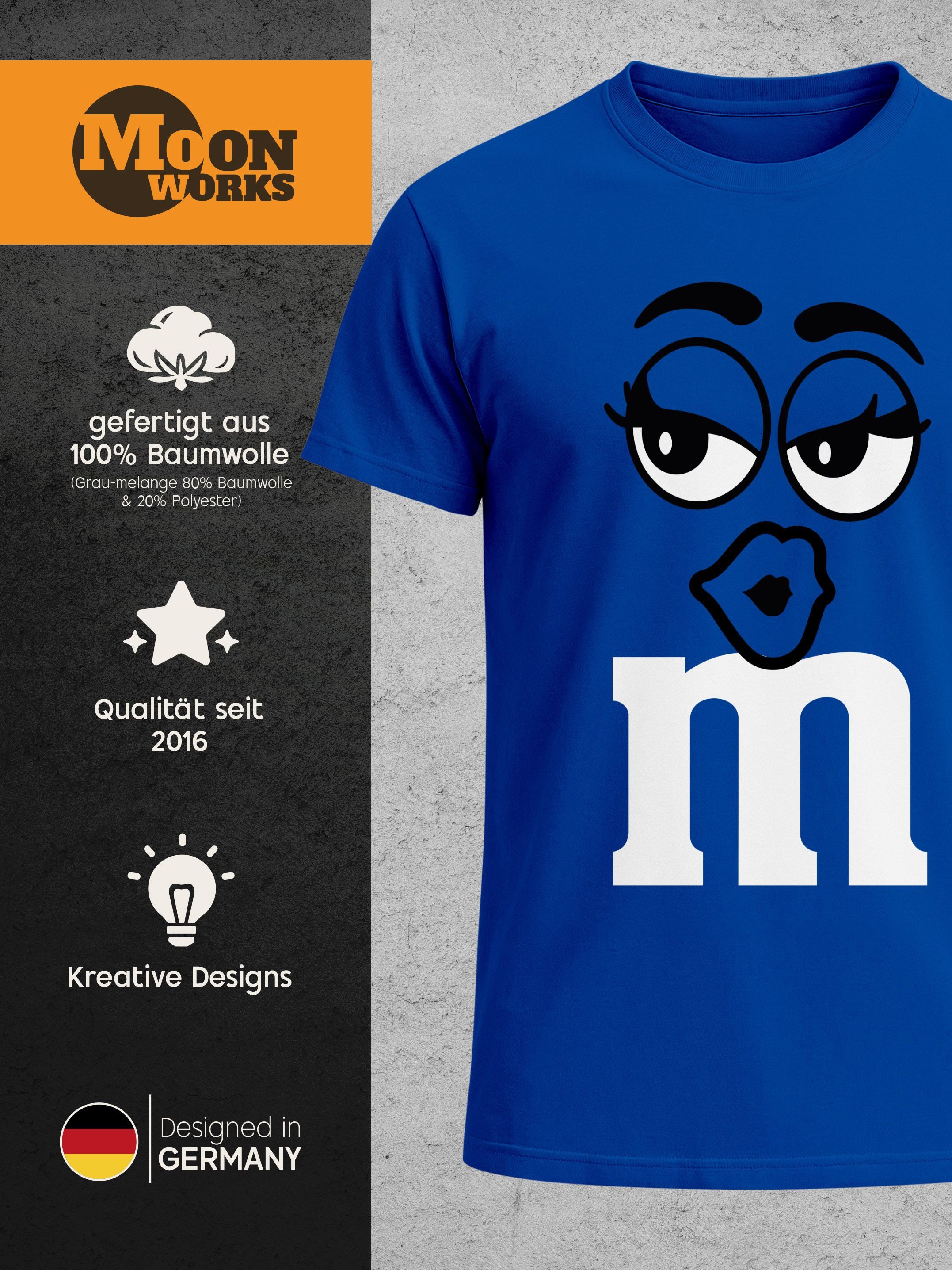 MoonWorks Print-Shirt Herren T-Shirt Fasching Karneval M Aufdruck Gruppenkostüm Verkleidung mit Print