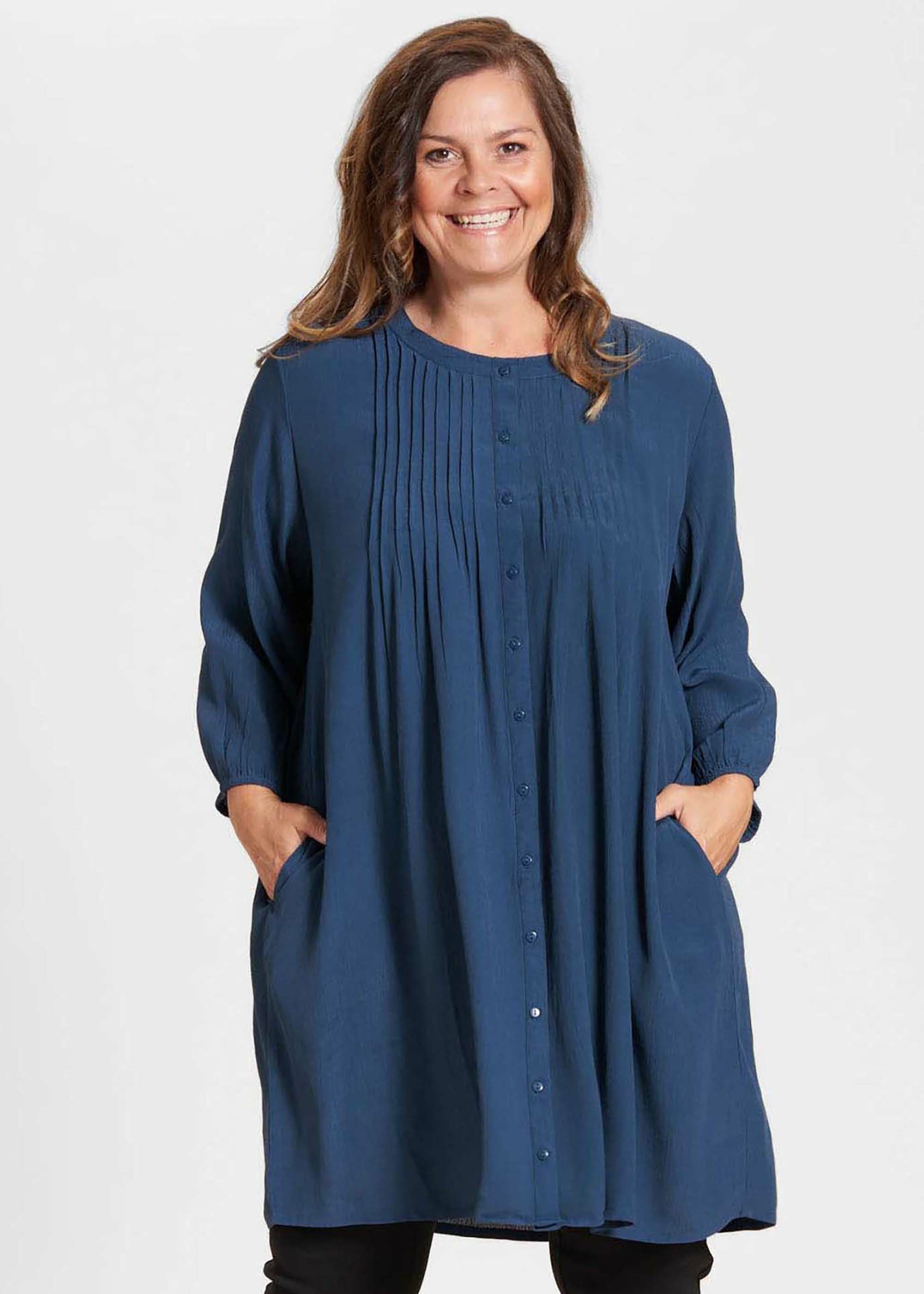 Tunikashirt Johanne Taubenblau Design GOZZIP Danish