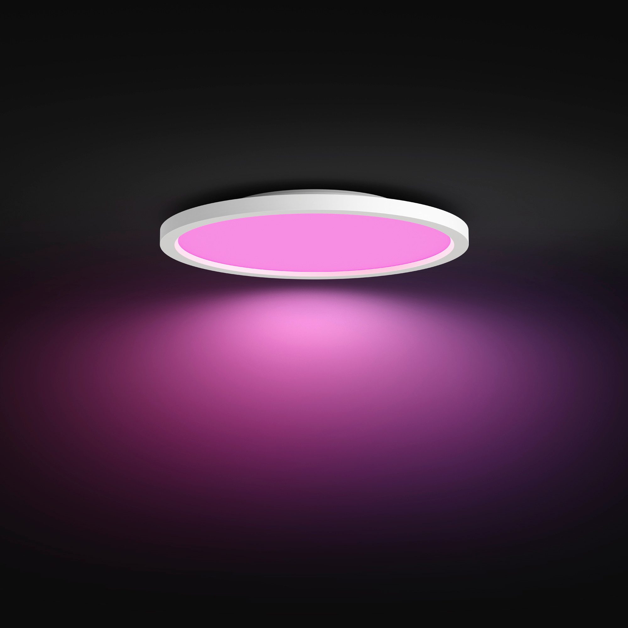 Philips Hue LED Panel White & Color Ambiance Devote Panelleuchte rund, 43 cm, Abschaltautomatik, Bluetooth, CCT - über Fernbedienung, Dimmfunktion, Farbsteuerung, Farbwechsel, Leuchtdauer einstellbar, Memoryfunktion, Nachtlichtfunktion, RGB, Smart Home, Timerfunktion, dimmbar über Fernbedienung, erweiterbar, mehrere Helligkeitsstufen, LED fest integriert, RGB