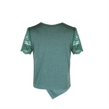 AFAZ New Trading UG Spitzentop Einfarbiges, kurzärmliges Damen-T-Shirt für Damen