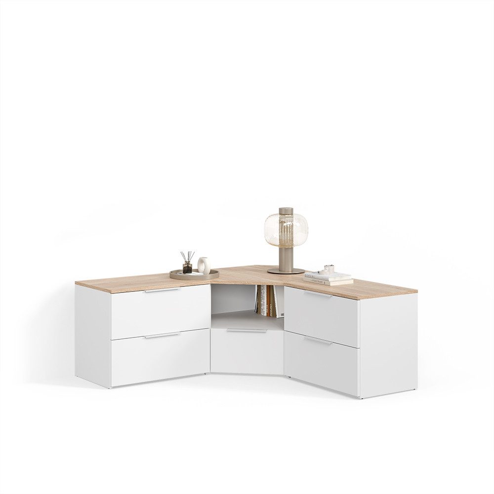 Livinity® Wohnwand Piave, Weiß/Sonoma, 3 Teile, (3-St)