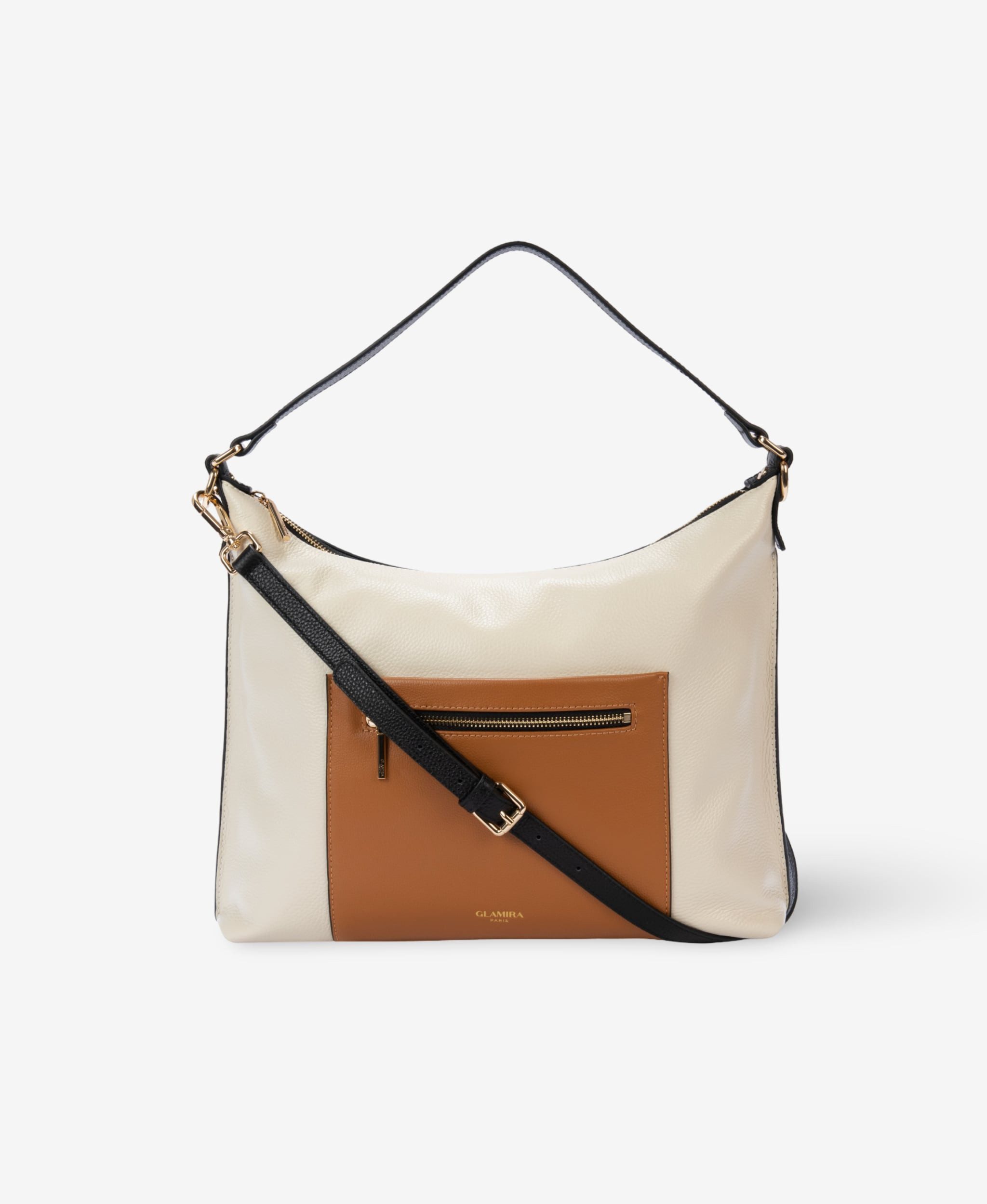 GLAMIRA Umhängetasche GoAnywhere Weiße Umhängetasche (1-tlg), echt Leder, mit geräumigem Hauptfach