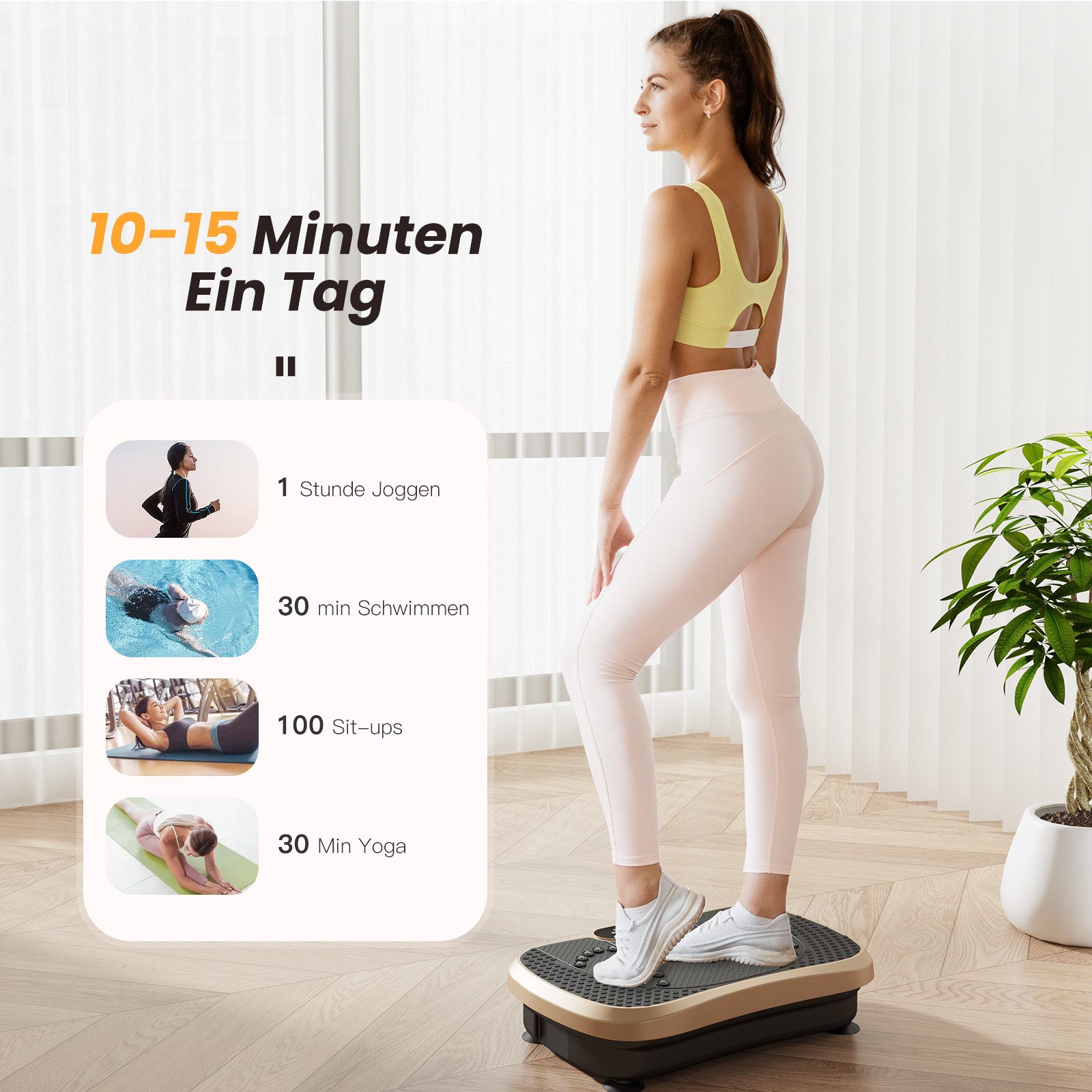 Dripex Vibrationsplatte 3D Vibrationsplatte mit 99 Vibrationsstufen+Bluetooth, Trainingsbänder